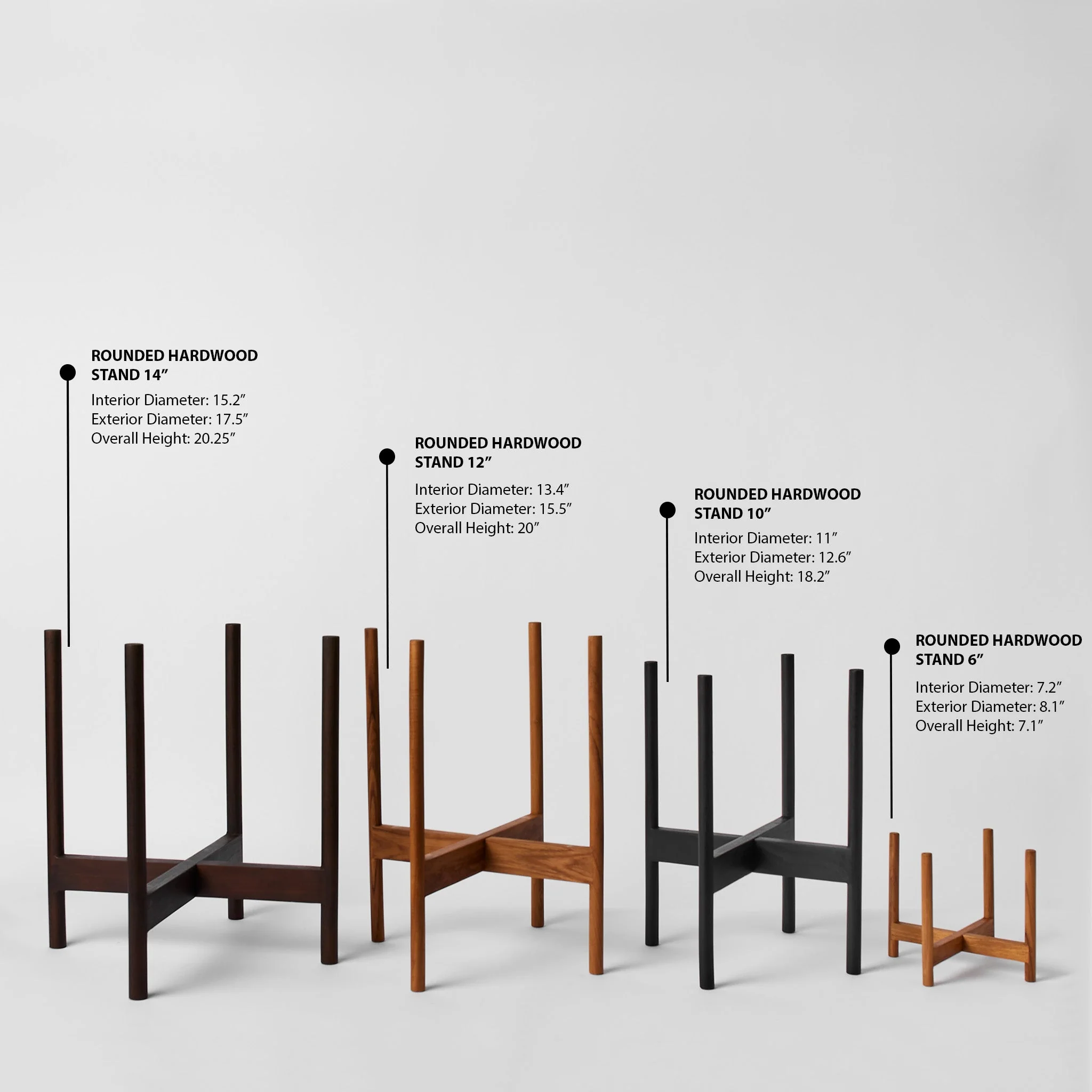 Rounded Hardwood Plant Stand - Image 28