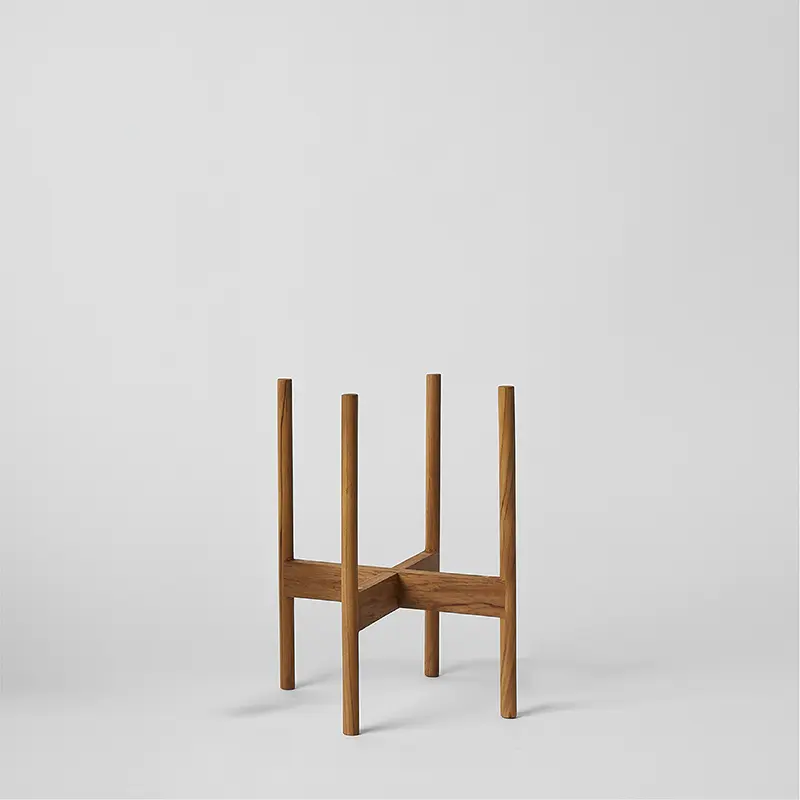Rounded Hardwood Plant Stand - Image 9