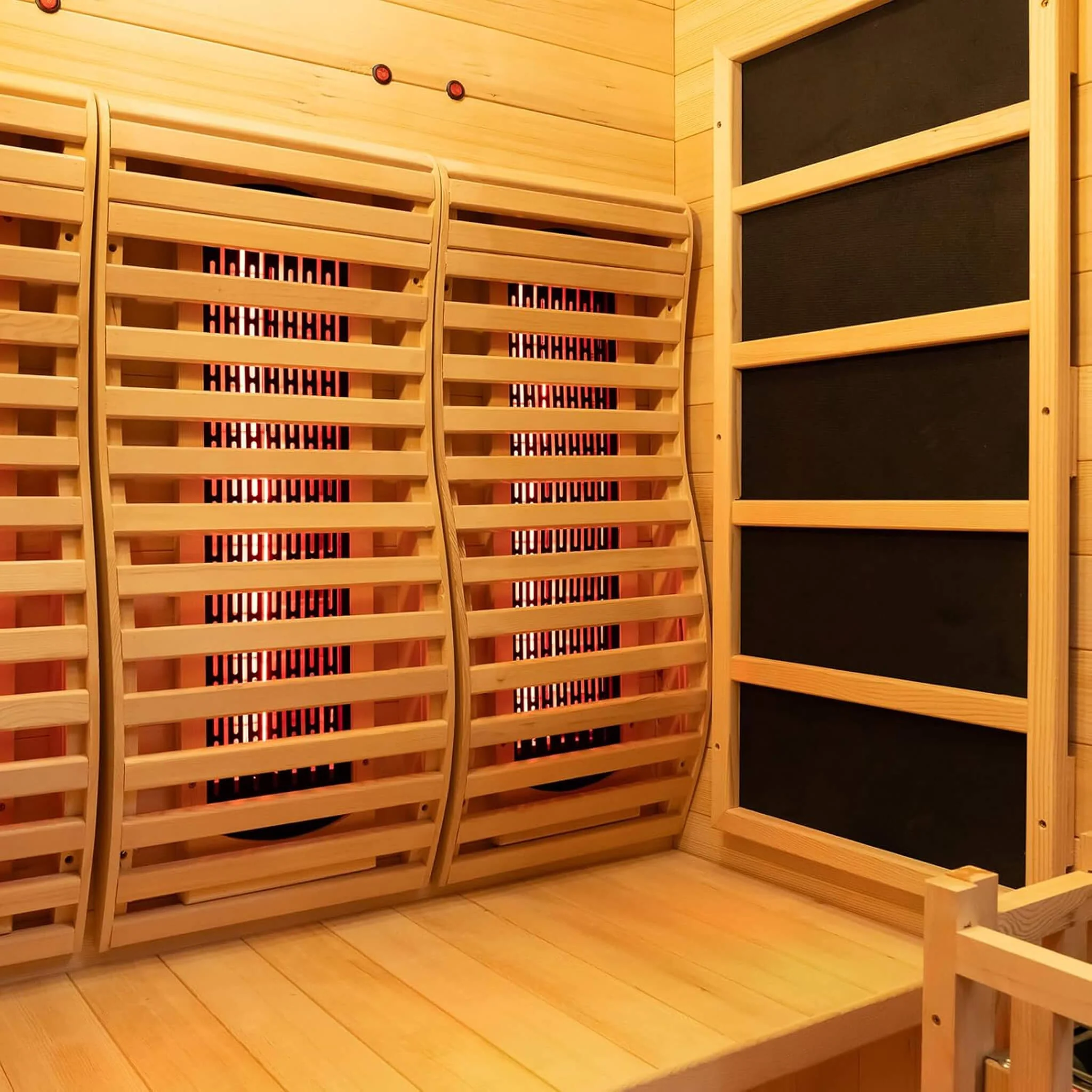 Rövia Luma 2-Person Indoor Hybrid Sauna Room With Infrared And 3.5KW Steam Heater (SAK83750) - Image 11