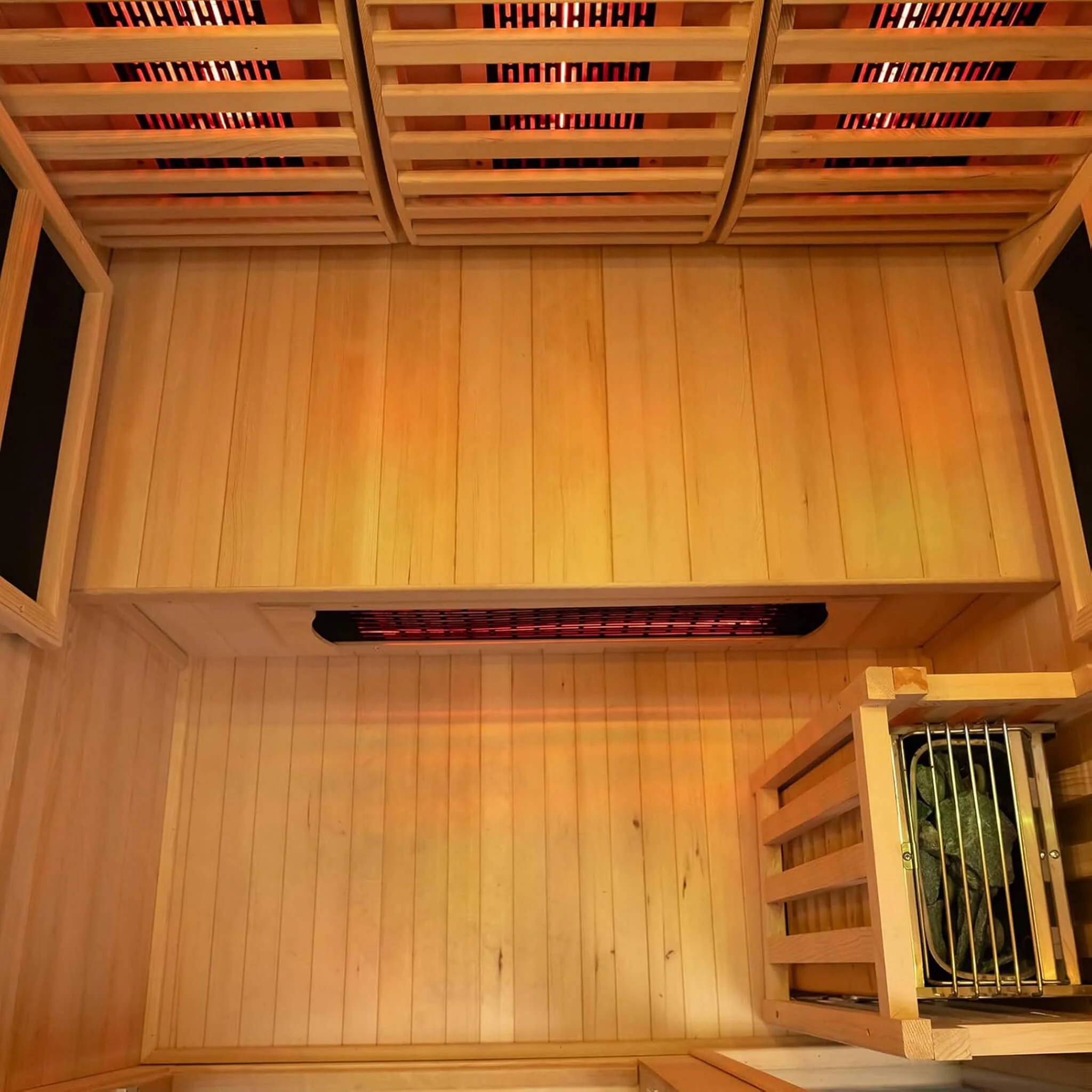 Rövia Luma 2-Person Indoor Hybrid Sauna Room With Infrared And 3.5KW Steam Heater (SAK83750) - Image 12