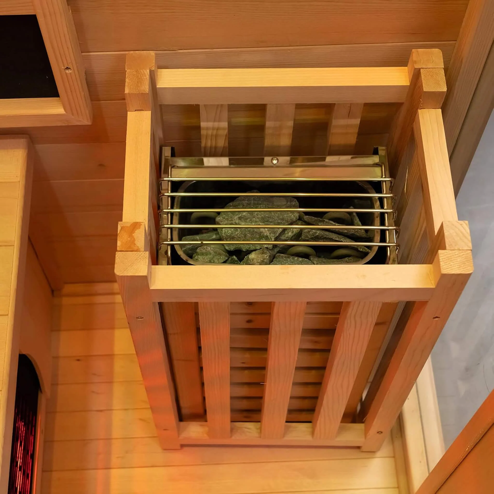 Rövia Luma 2-Person Indoor Hybrid Sauna Room With Infrared And 3.5KW Steam Heater (SAK83750) - Image 13