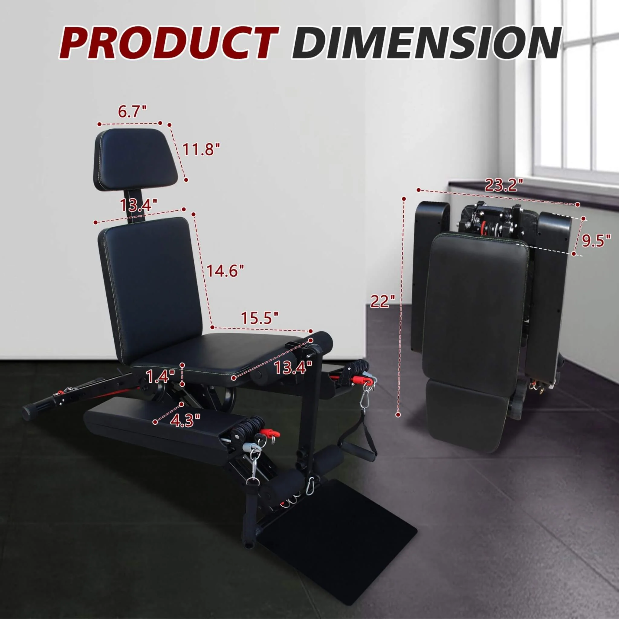 Rovix Foldable Multi-Functional Weight Bench For Full-Body Workouts With Resistance Bands, Footrest, And Leg Extender (SAK73642) - Image 4