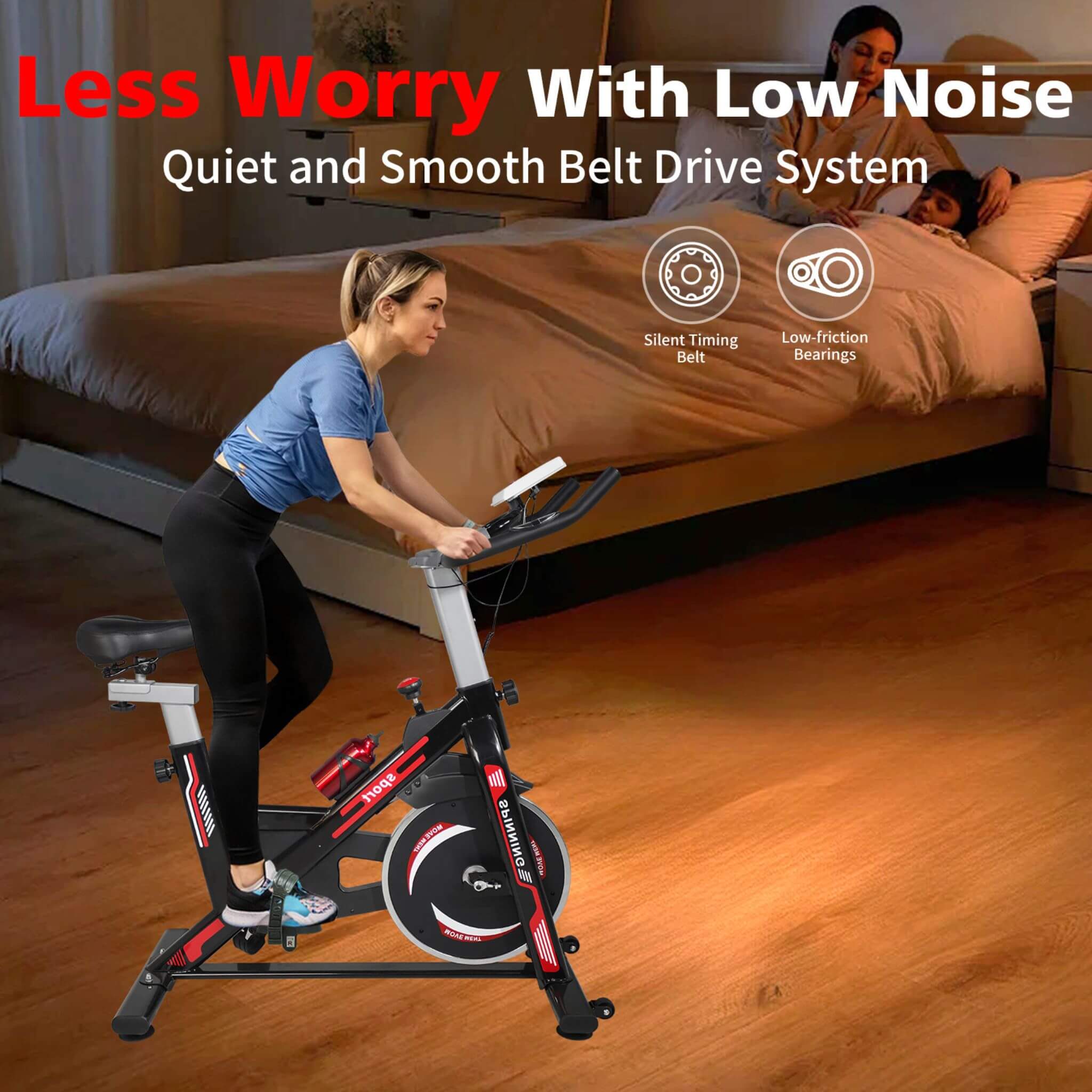 Rovix Indoor Exercise Spin Bike With Comfortable Cushioned Seat (SAK71645) - Image 3