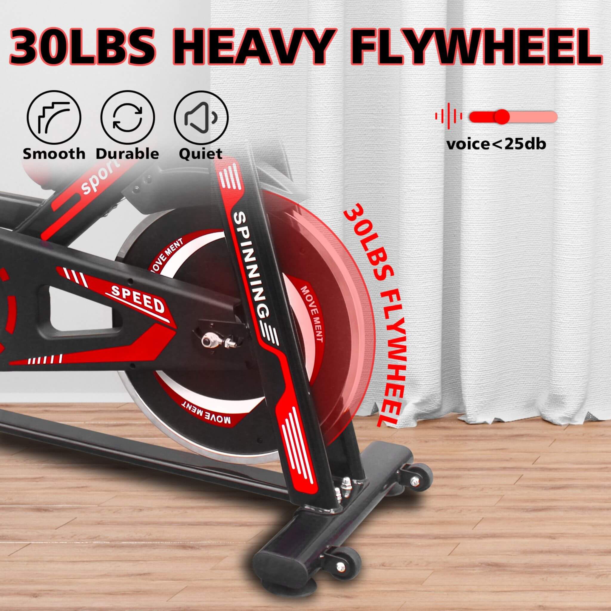 Rovix Indoor Exercise Spin Bike With Comfortable Cushioned Seat (SAK71645) - Image 7