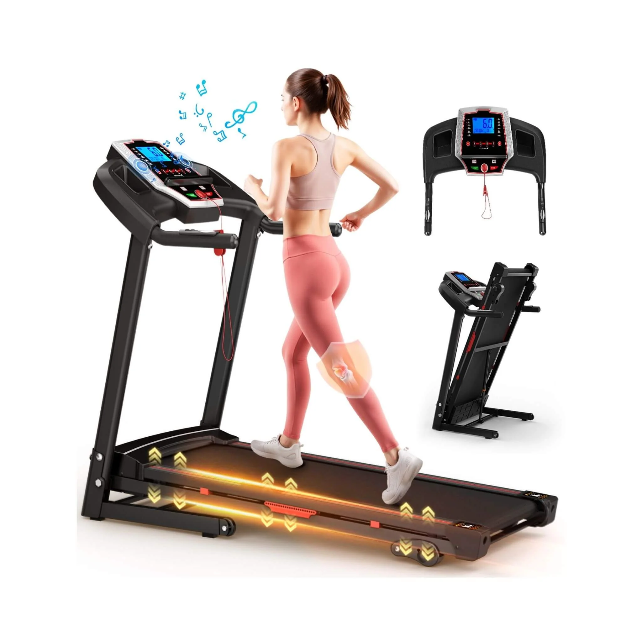 Rovix Portable 3.5HP Space Saving Folding Treadmill W/ Incline & 12 Preset Programs (SAK29735) - Image 3