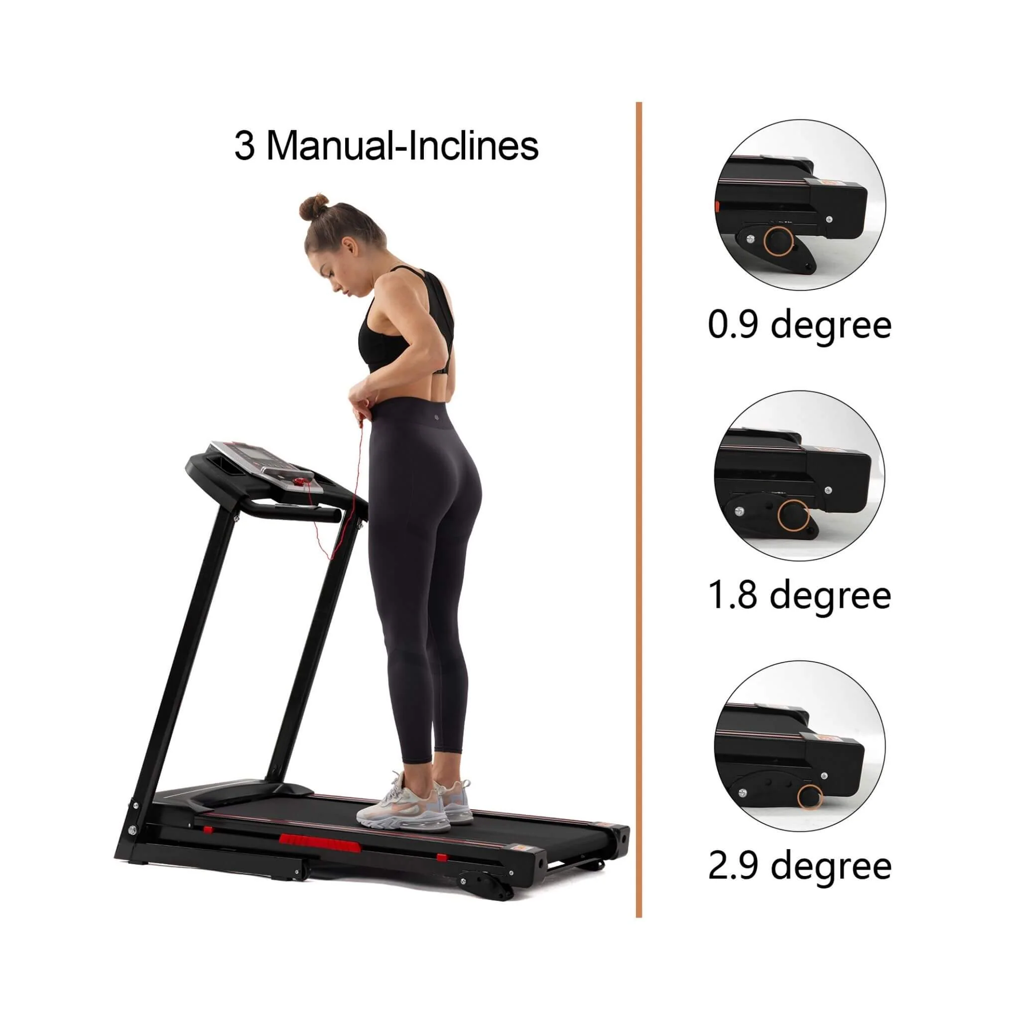 Rovix Portable 3.5HP Space Saving Folding Treadmill W/ Incline & 12 Preset Programs (SAK29735) - Image 9