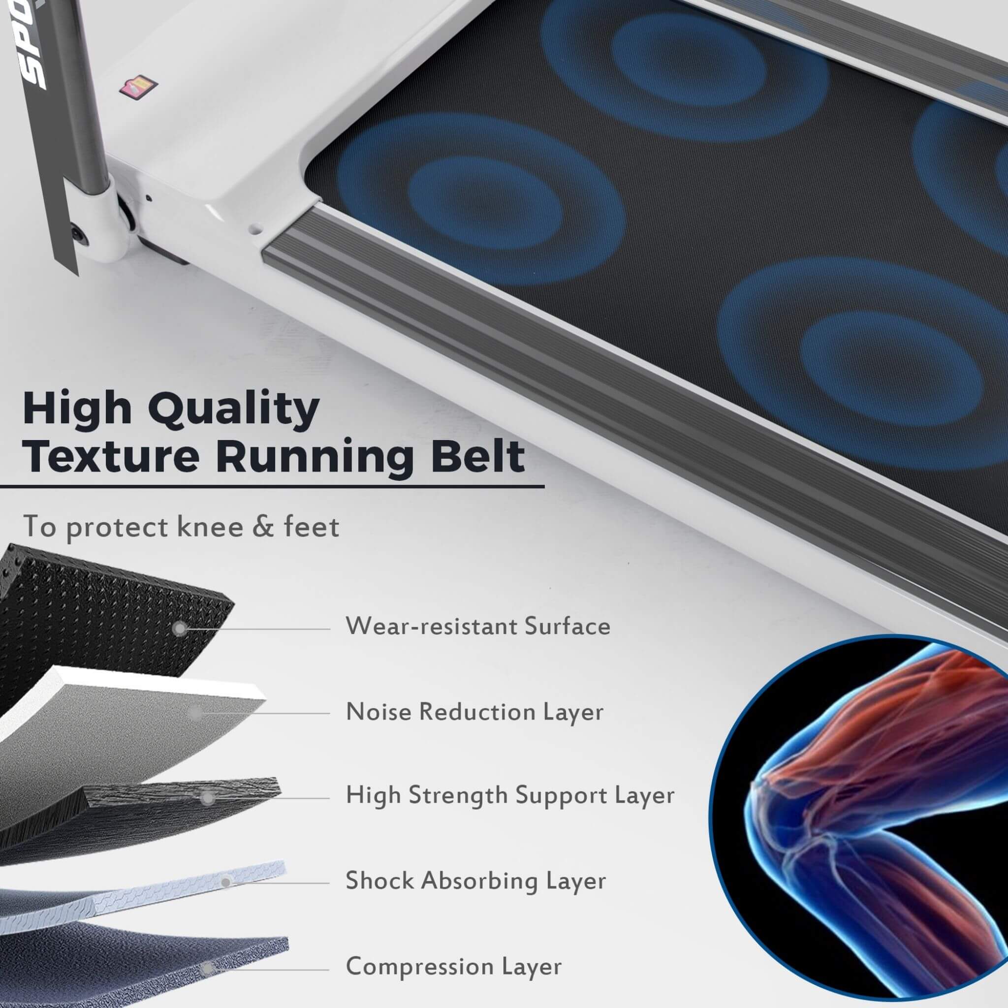 Rovix Portable Compact Home Cardio Fitness Treadmill With 3.5HP Electric Motor & Bluetooth Speakers (SAK32416) - Image 10