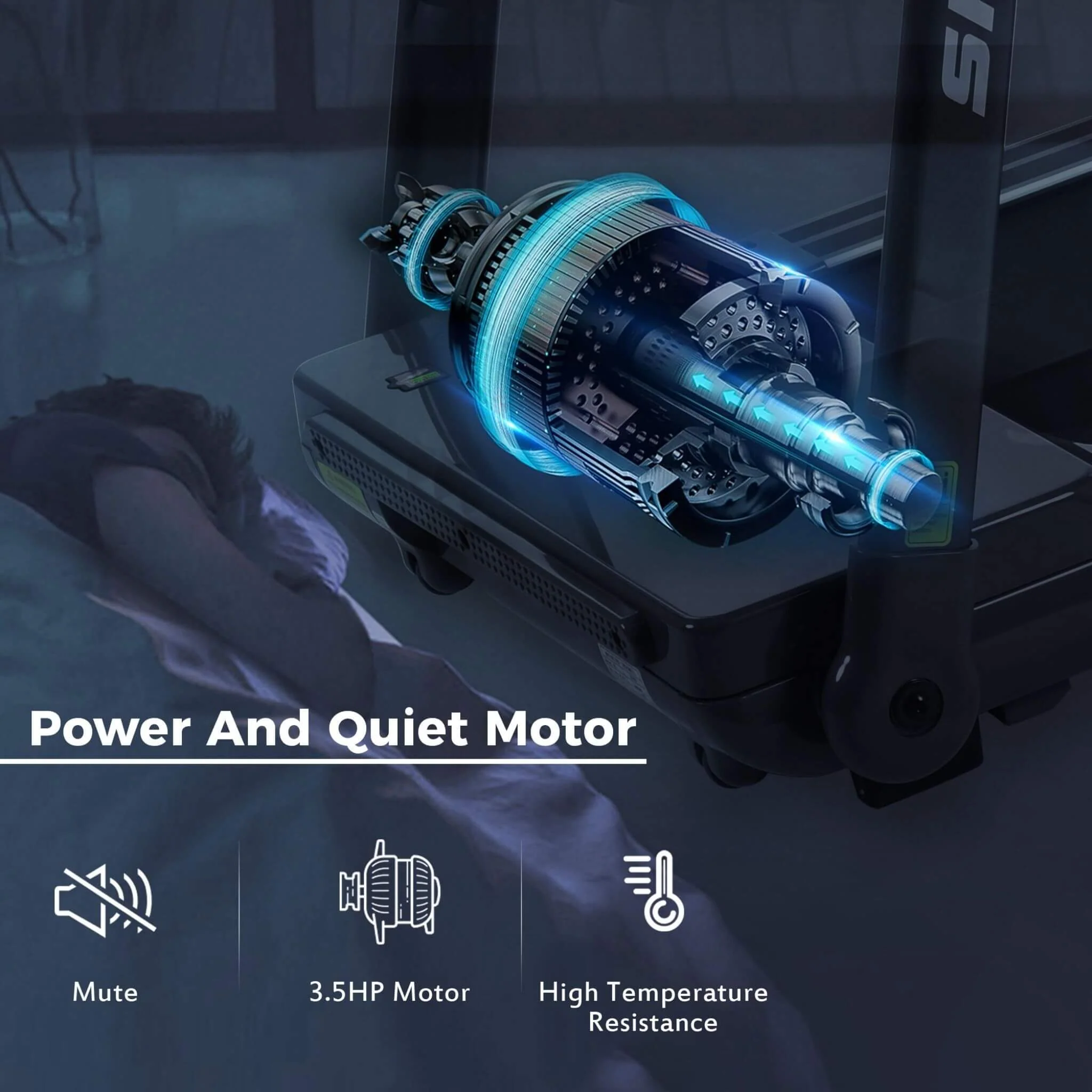 Rovix Portable Compact Home Cardio Fitness Treadmill With 3.5HP Electric Motor & Bluetooth Speakers (SAK32416) - Image 12