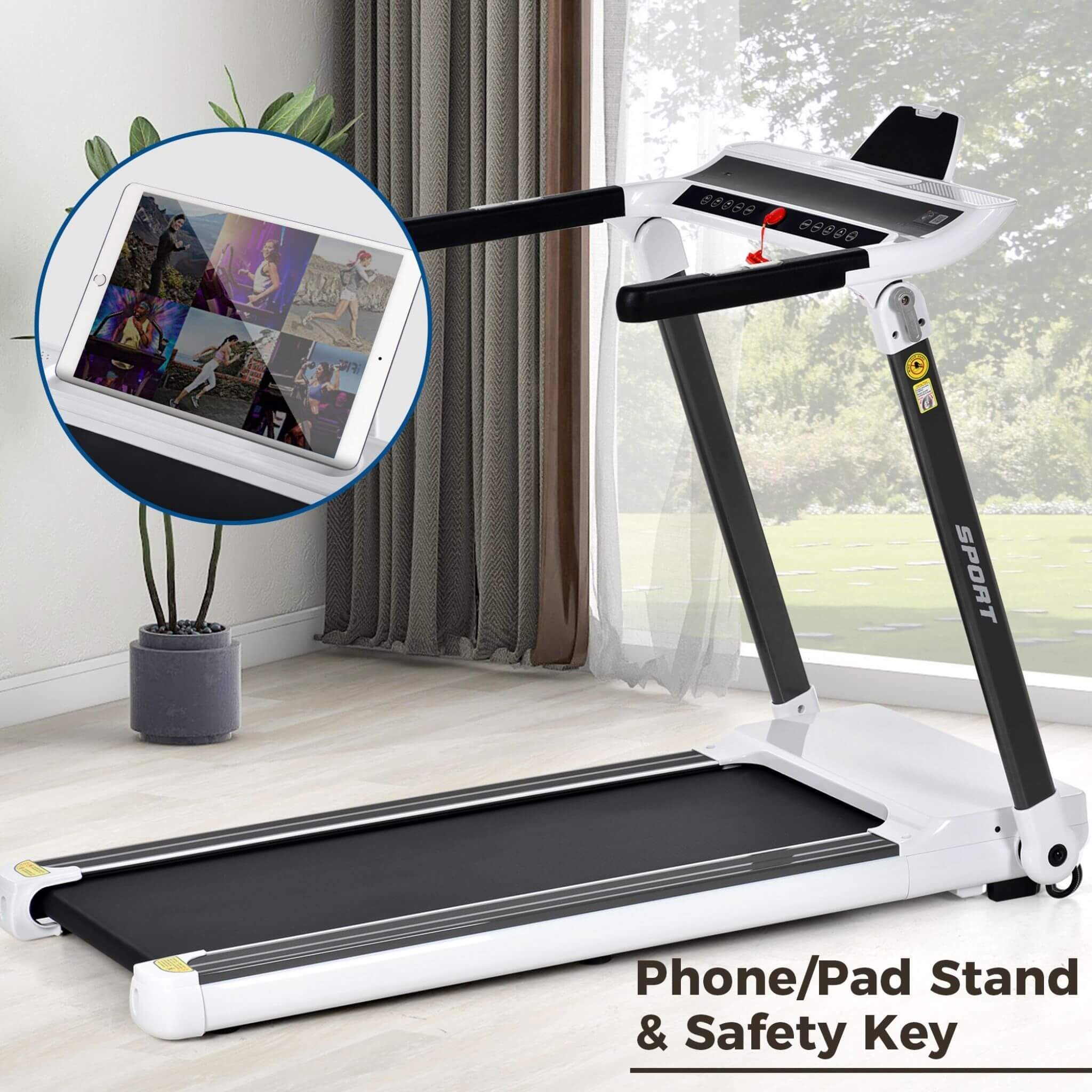 Rovix Portable Compact Home Cardio Fitness Treadmill With 3.5HP Electric Motor & Bluetooth Speakers (SAK32416) - Image 14