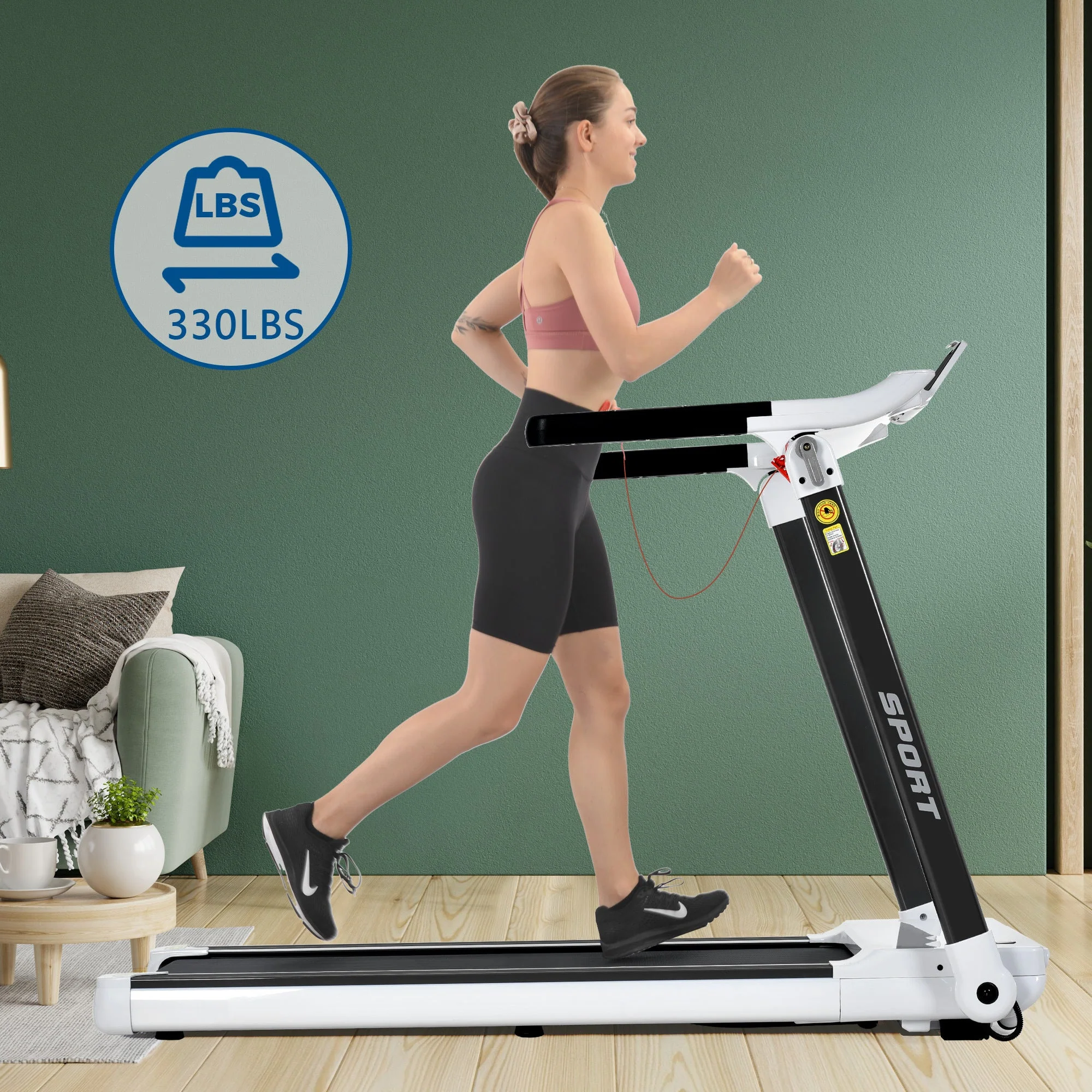 Rovix Portable Compact Home Cardio Fitness Treadmill With 3.5HP Electric Motor & Bluetooth Speakers (SAK32416) - Image 18