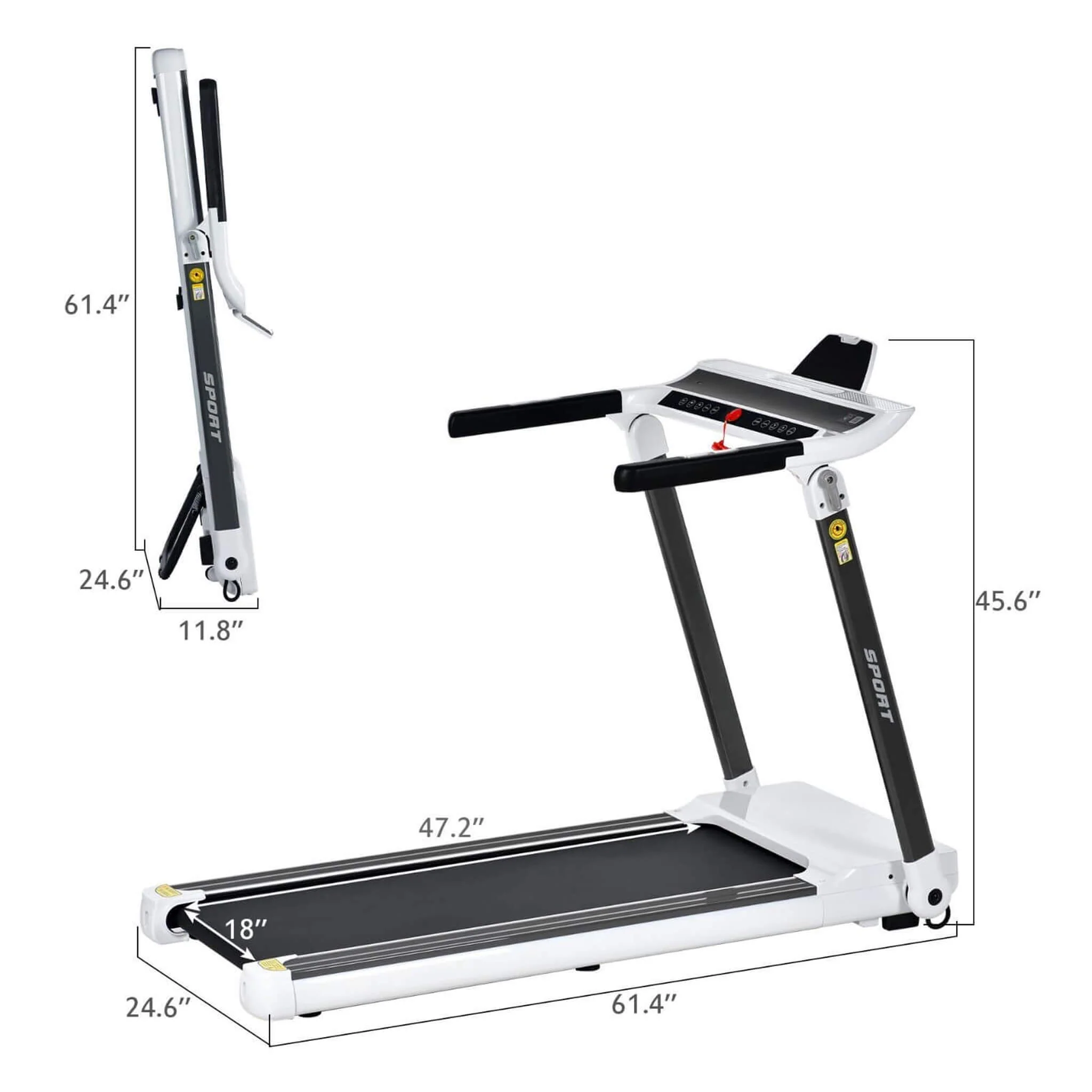 Rovix Portable Compact Home Cardio Fitness Treadmill With 3.5HP Electric Motor & Bluetooth Speakers (SAK32416) - Image 25