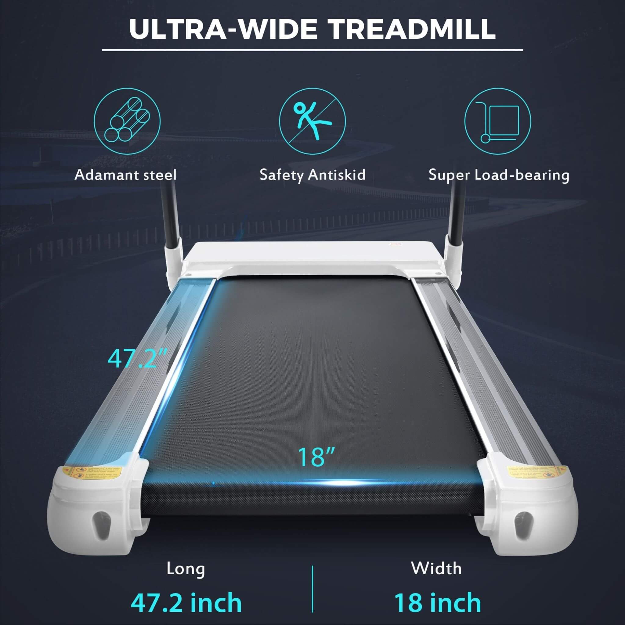 Rovix Portable Compact Home Cardio Fitness Treadmill With 3.5HP Electric Motor & Bluetooth Speakers (SAK32416) - Image 6