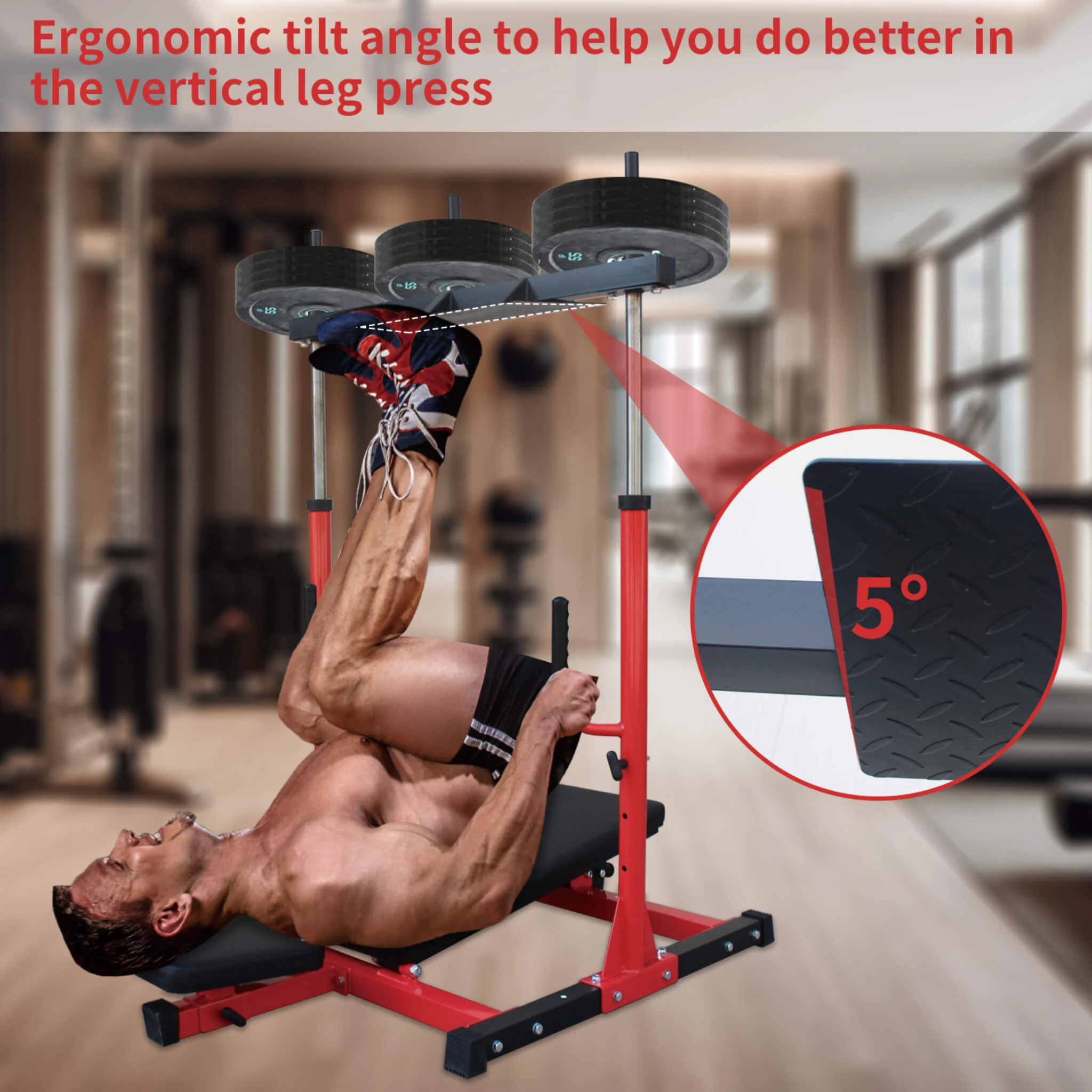 Rovix Premium Vertical Leg Press Machine With Adjustable Back And Head Rests For Home Gyms, 660LBS (SAK34819) - Image 3