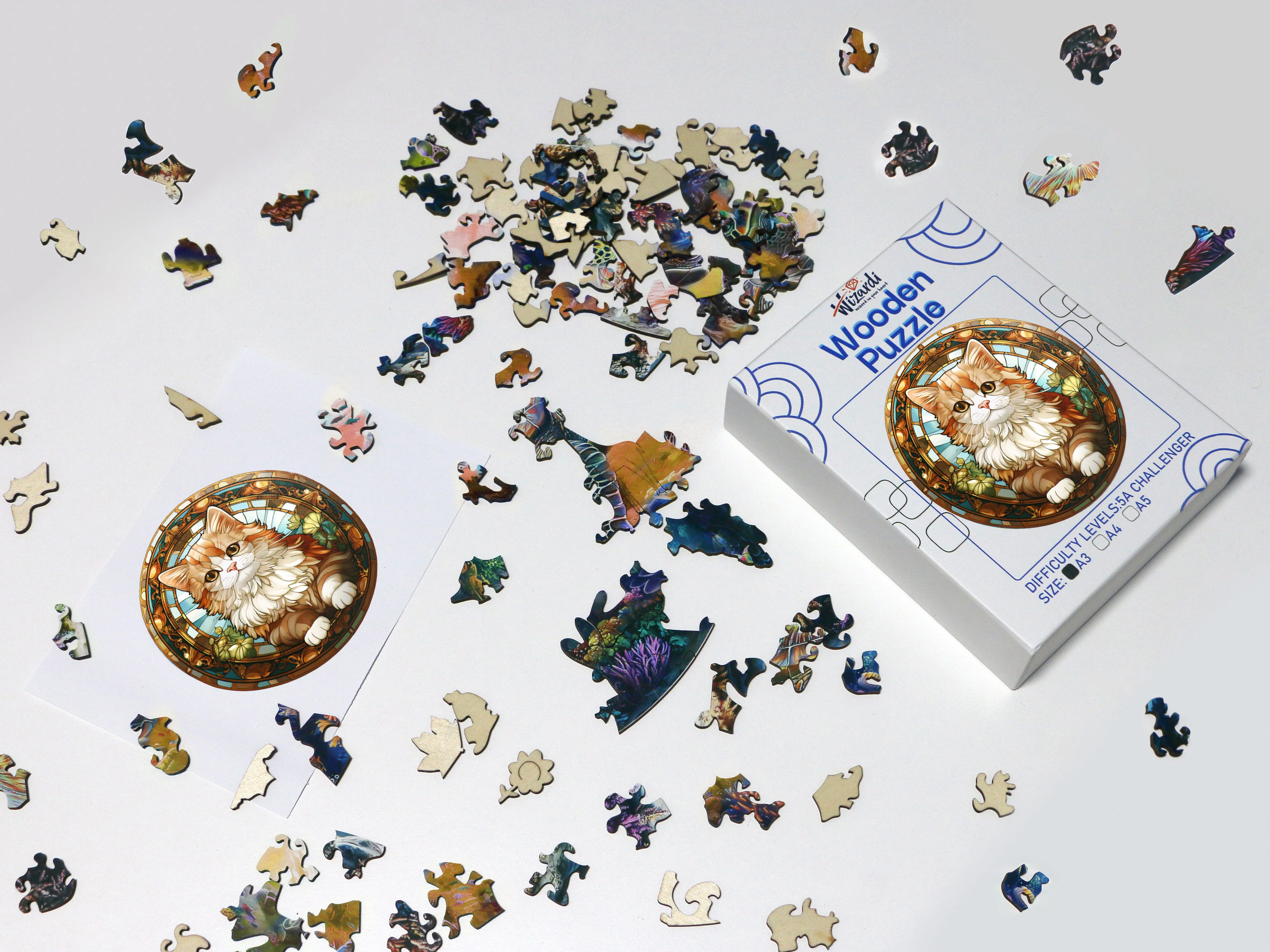 Royal Cat- Jigsaw Wooden Puzzle by Wizardi F07N9-33 - Image 2