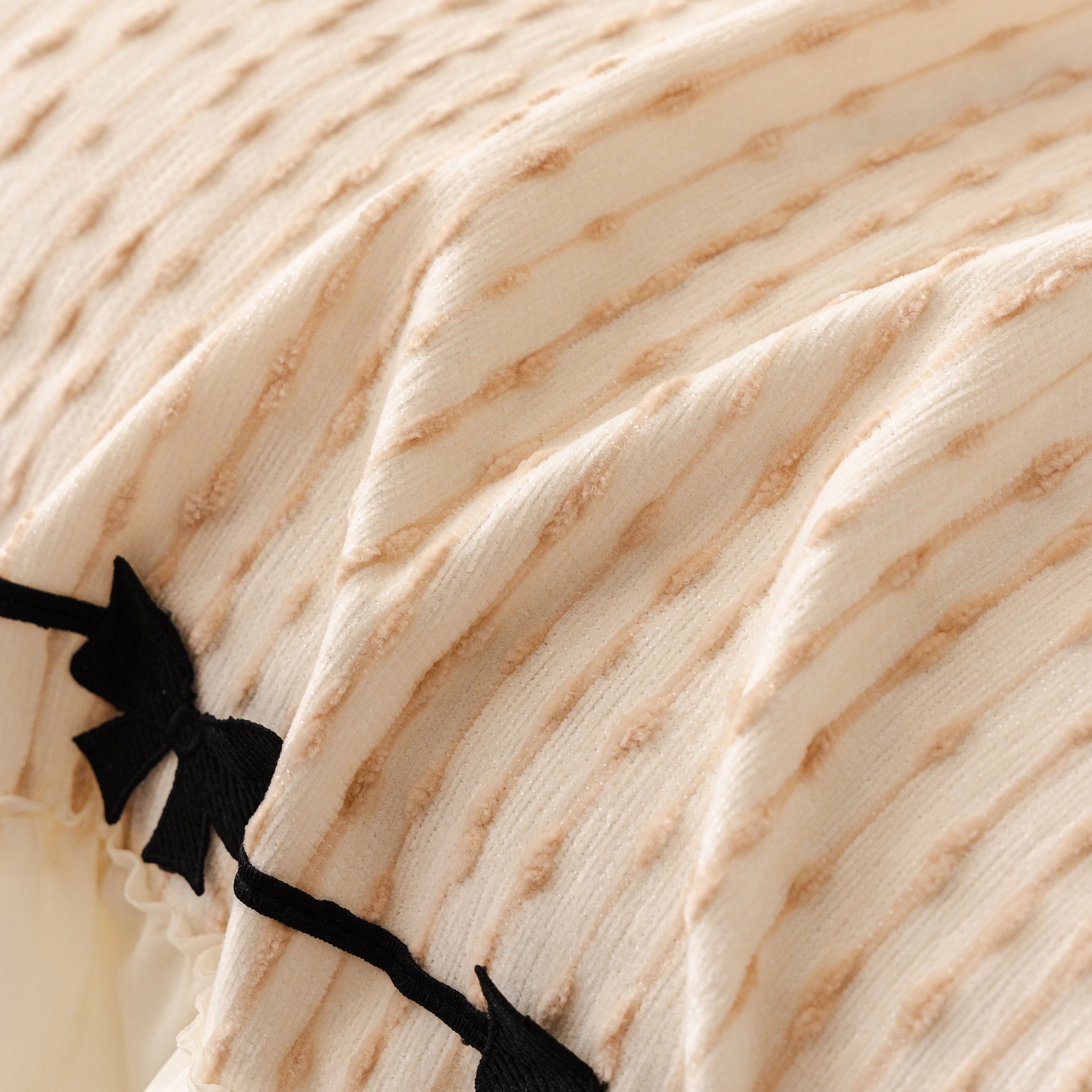 Ruffled Sofa Cover with Bowknot Decor, French Country Style Skirted Couch Slipcover - Image 18