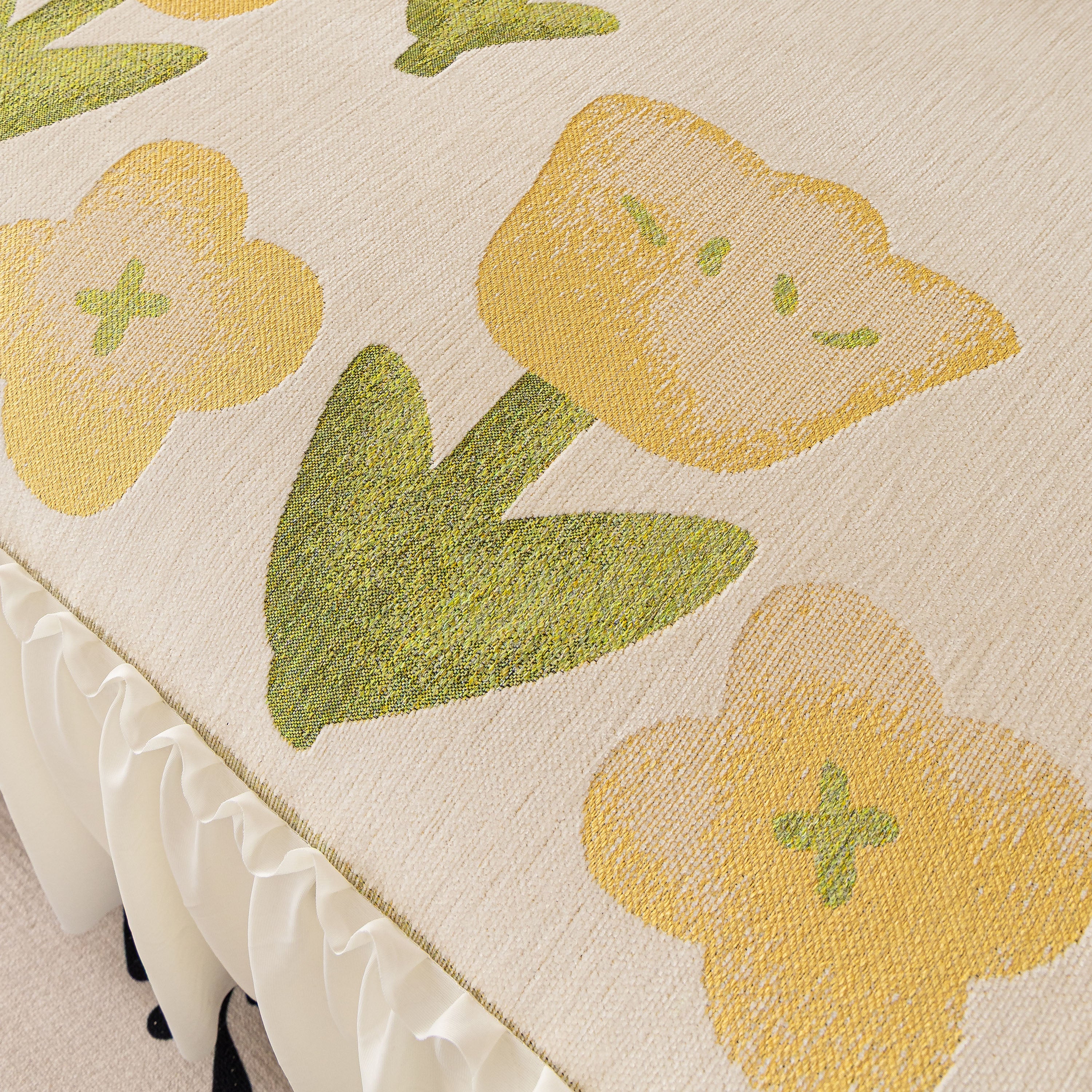 Ruffled Sweet Floral Sofa Cover with Skirt, Soft and Decorative Couch Throw Cover - Image 12