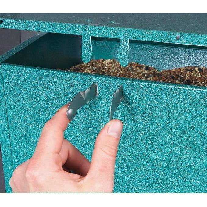 Rugged Green Metal Squirrel-Proof Bird Feeder with Easy-Refill Top - Image 4