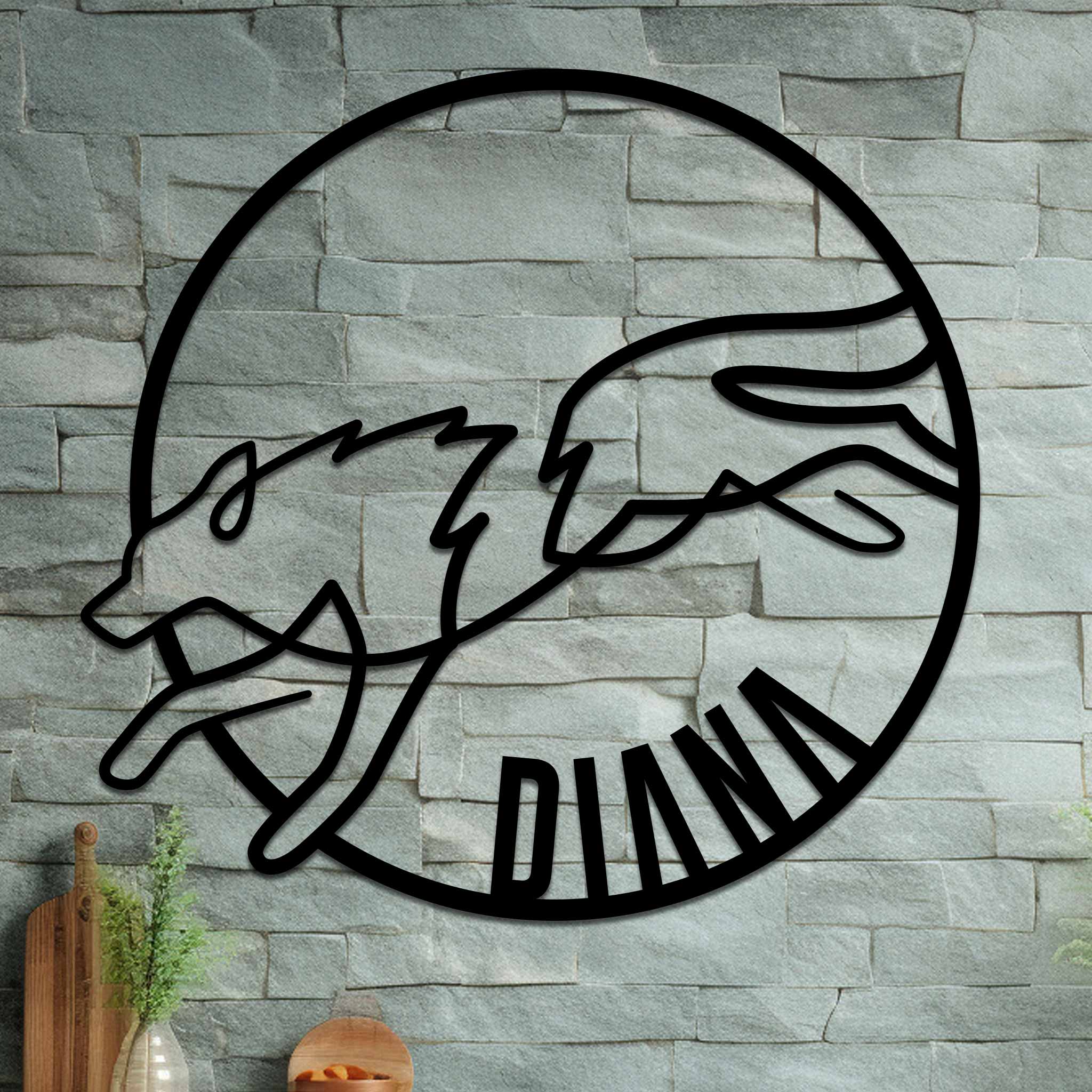 Running Wolf Name Sign - Image 8