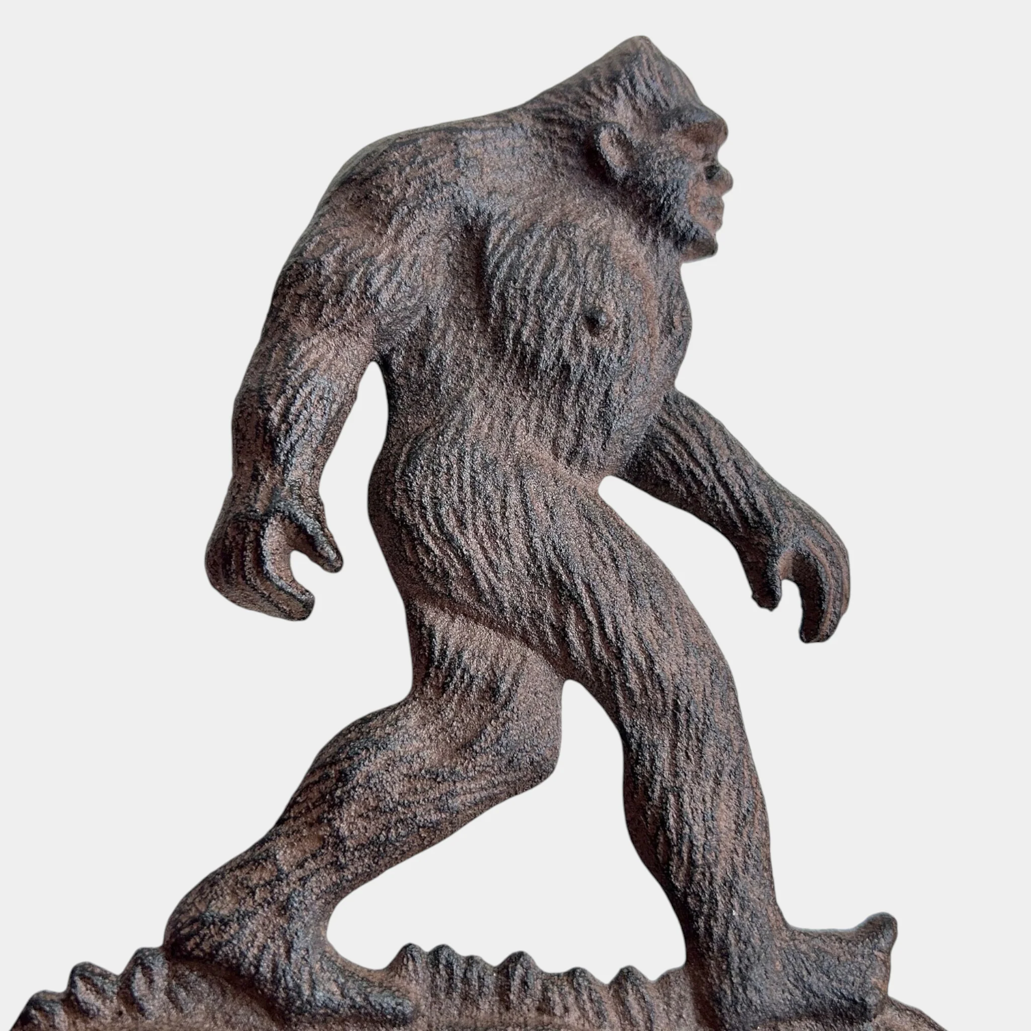 Bigfoot Doorbell, Rustic Cast Iron Sasquatch Porch Bell - Image 2