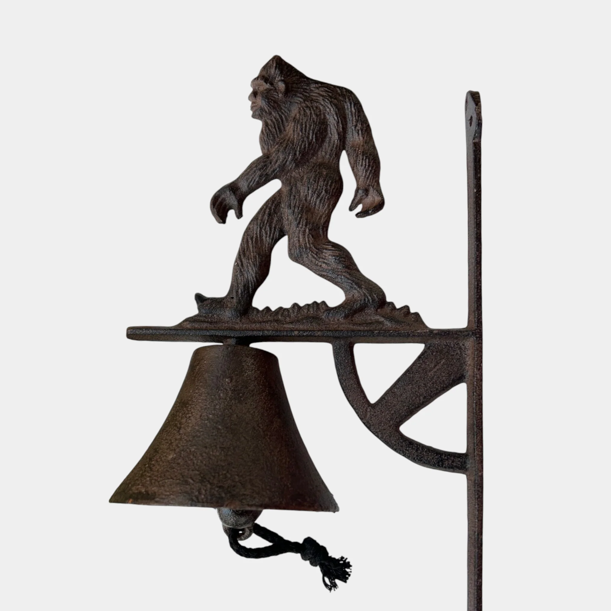 Bigfoot Doorbell, Rustic Cast Iron Sasquatch Porch Bell - Image 3