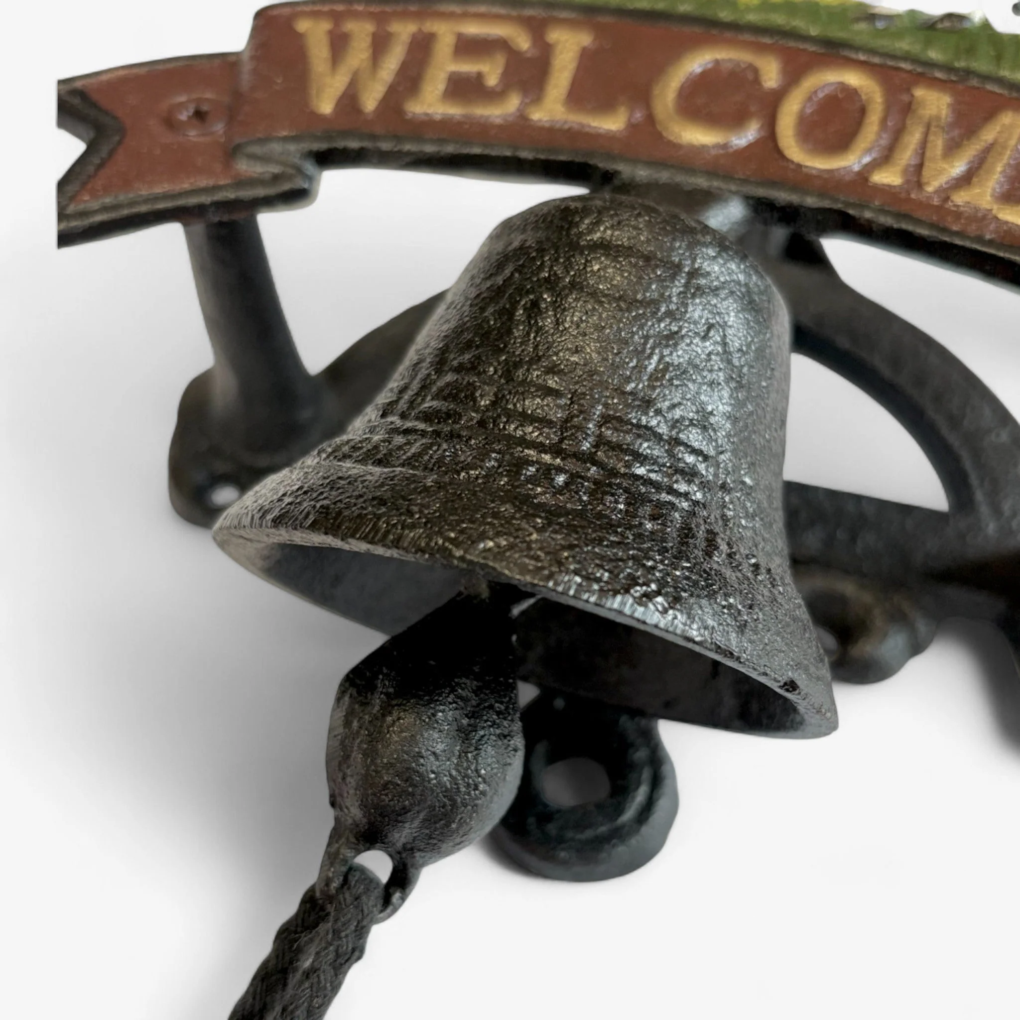 Rustic Cast Iron Cow Welcome Bell Sign, Farmhouse Door Decor - Image 4