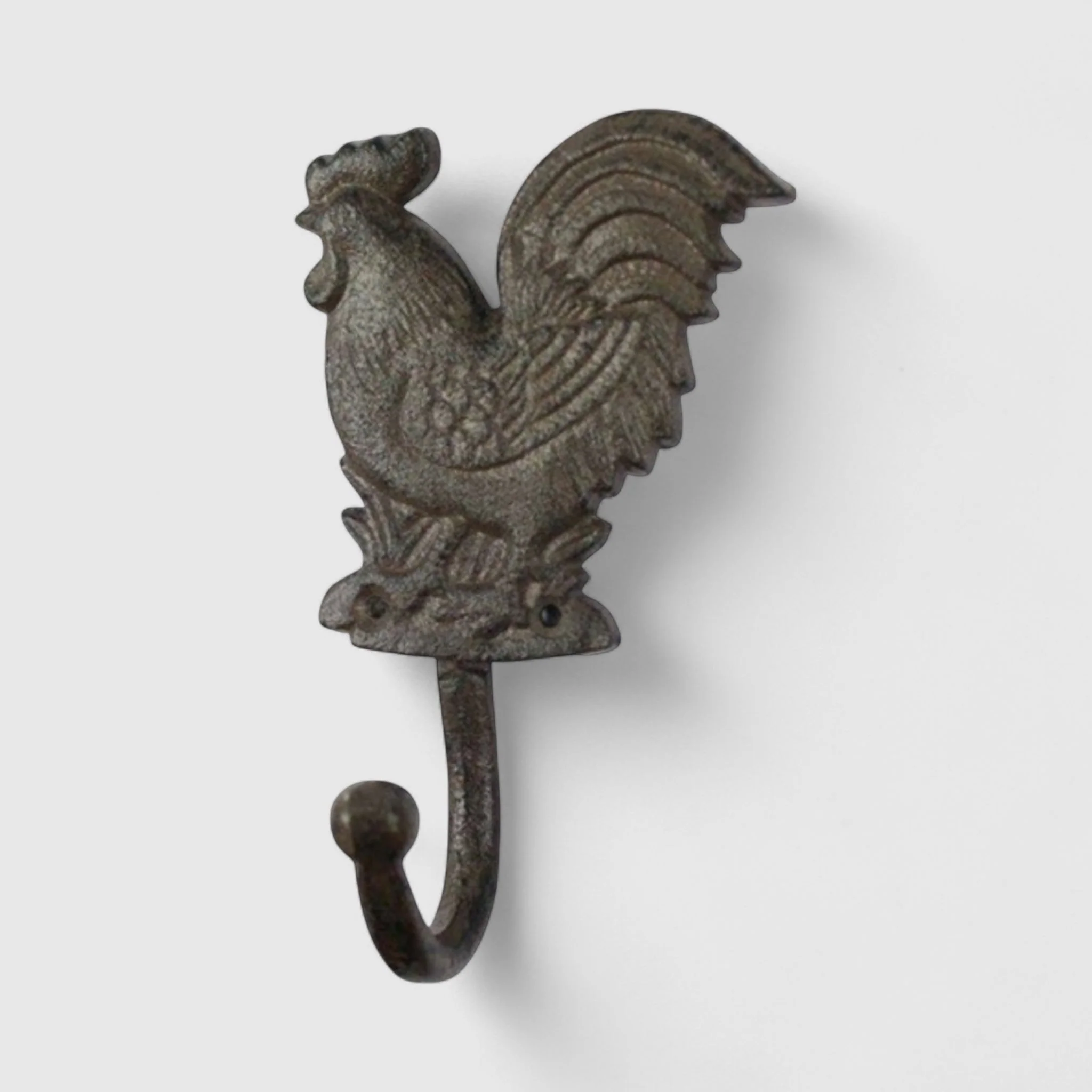 Rustic Cast Iron Rooster Hook, Farmhouse Wall Organizer - Image 2