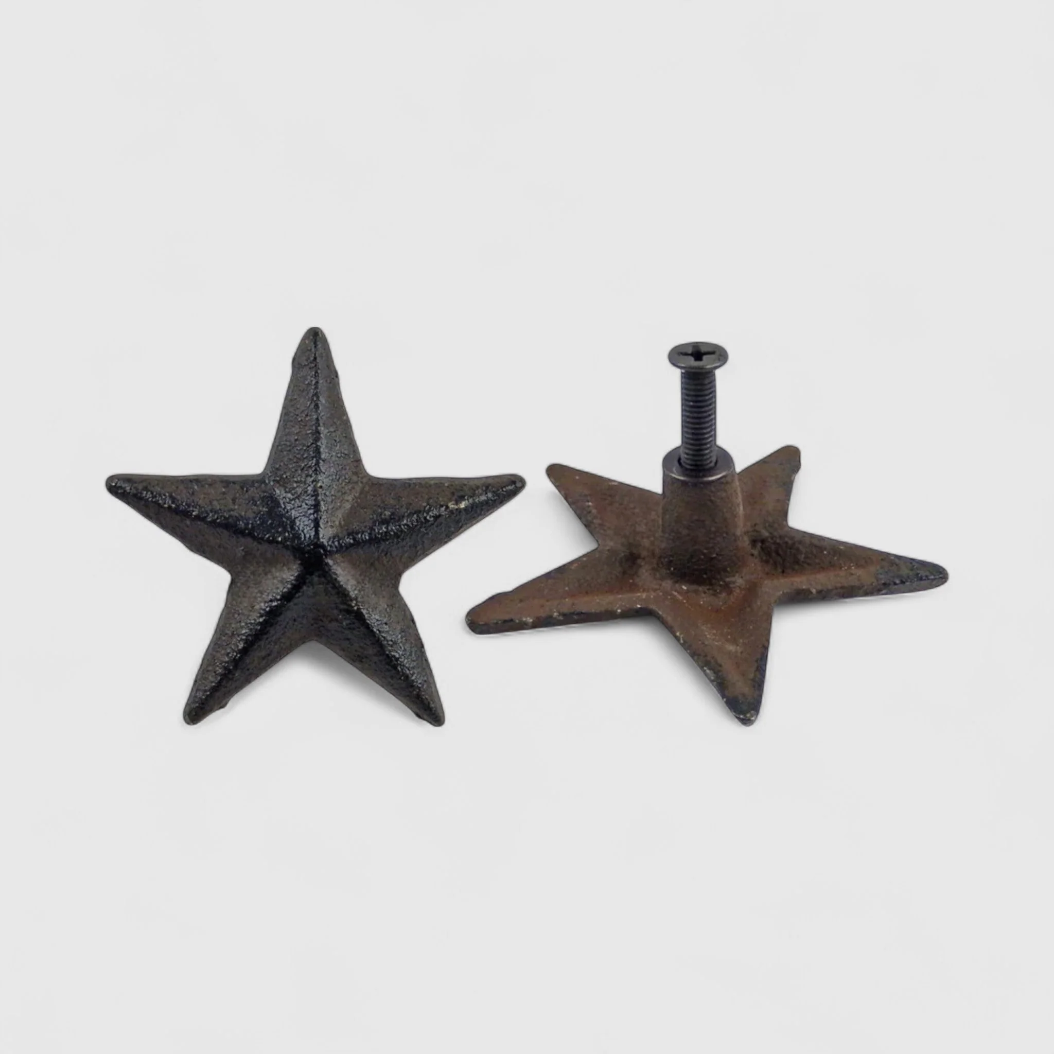 Rustic Cast Iron Star Knob, Farmhouse Cabinet & Drawer Pull - Image 2