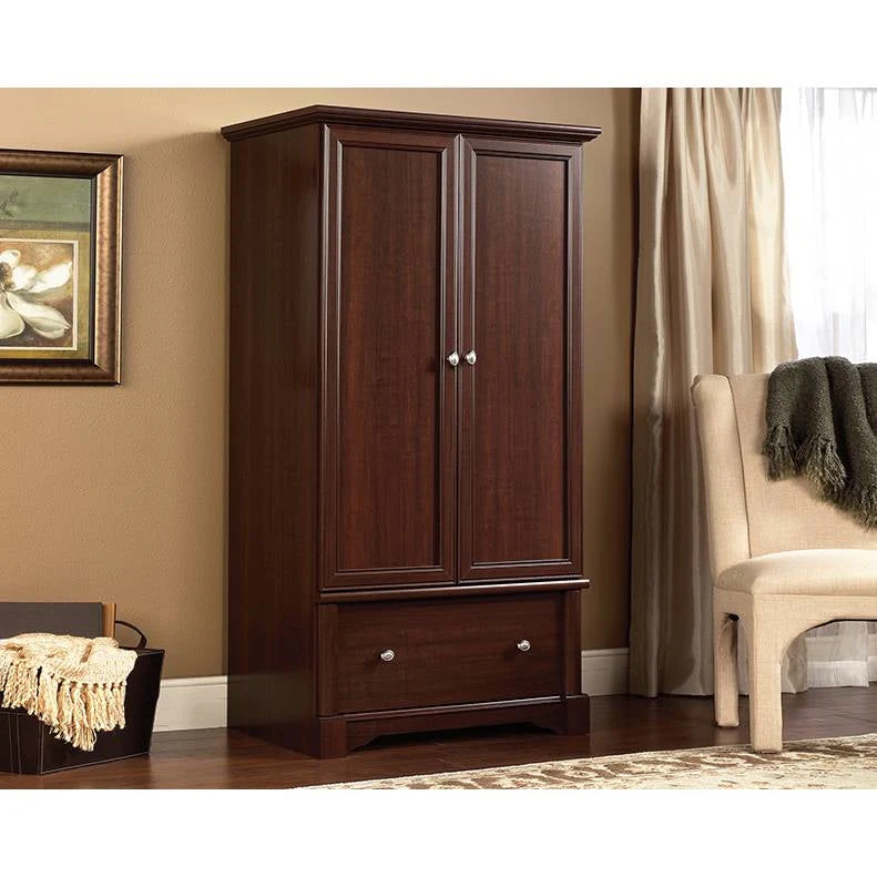 Rustic Cherry Drawer and Garment Rod Wardrobe Armoire - Image 2