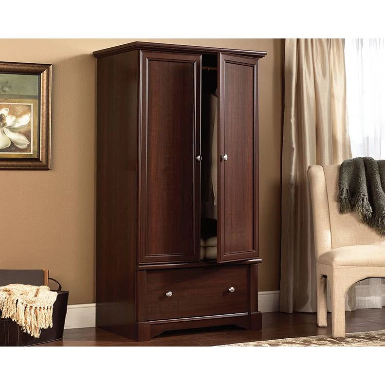 Rustic Cherry Drawer and Garment Rod Wardrobe Armoire - Image 3