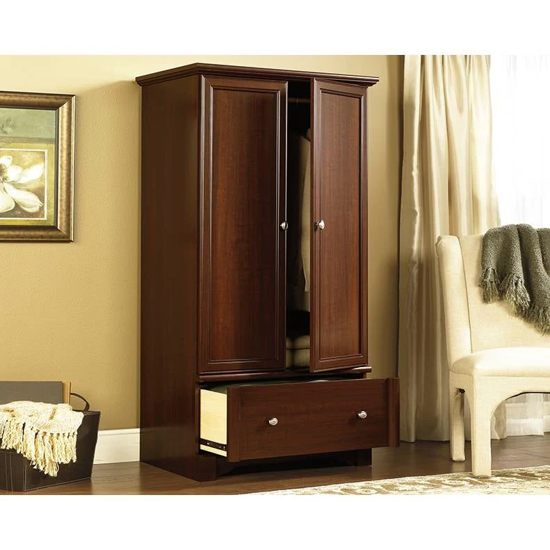 Rustic Cherry Drawer and Garment Rod Wardrobe Armoire - Image 4