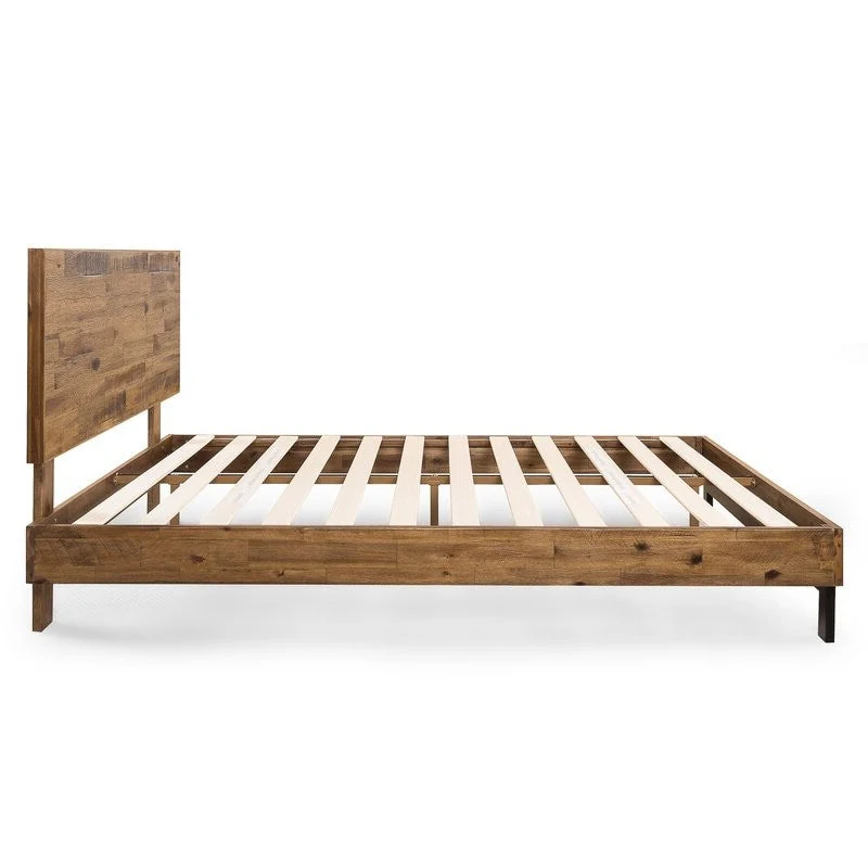 Rustic FarmHome Low Profile Pine Slatted Platform Bed in Queen - Image 3