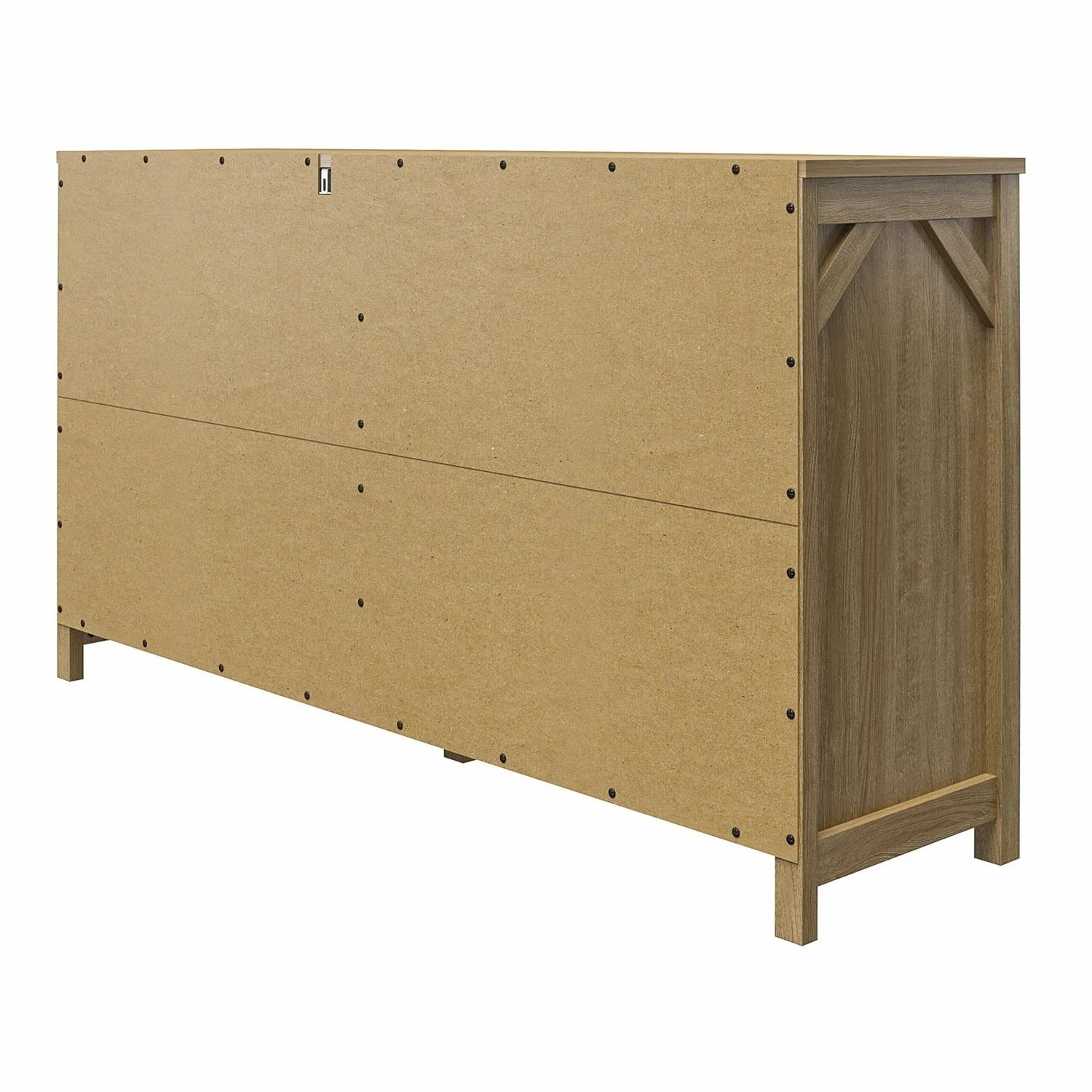 Rustic Farmhouse 6-Drawer Dresser in Natural Wood Finish - Image 3