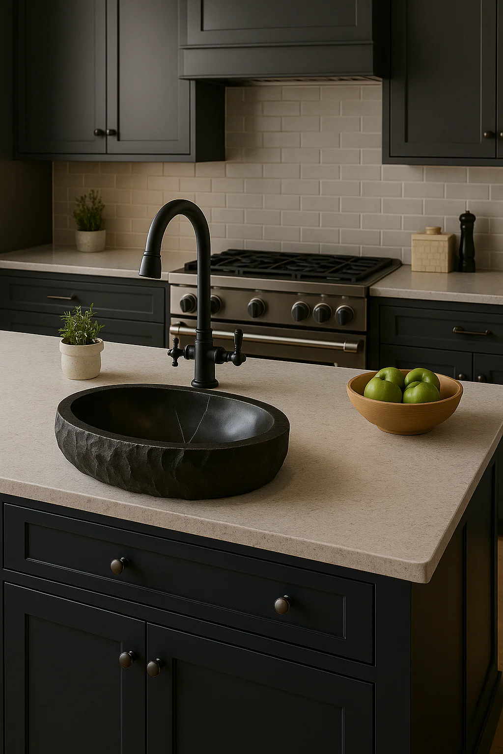 Rustic Handcrafted Marble Sink - Image 3