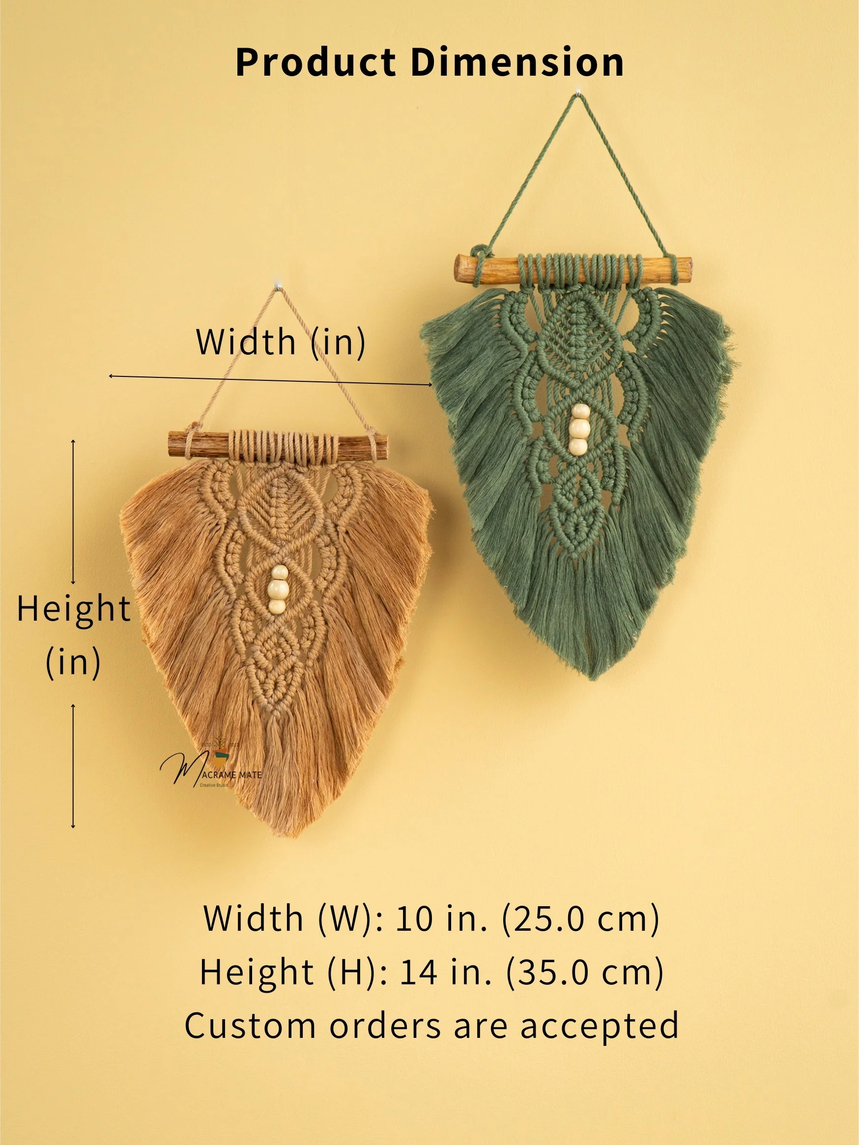 Rustic Latte Olive Macrame Leaves - Image 6