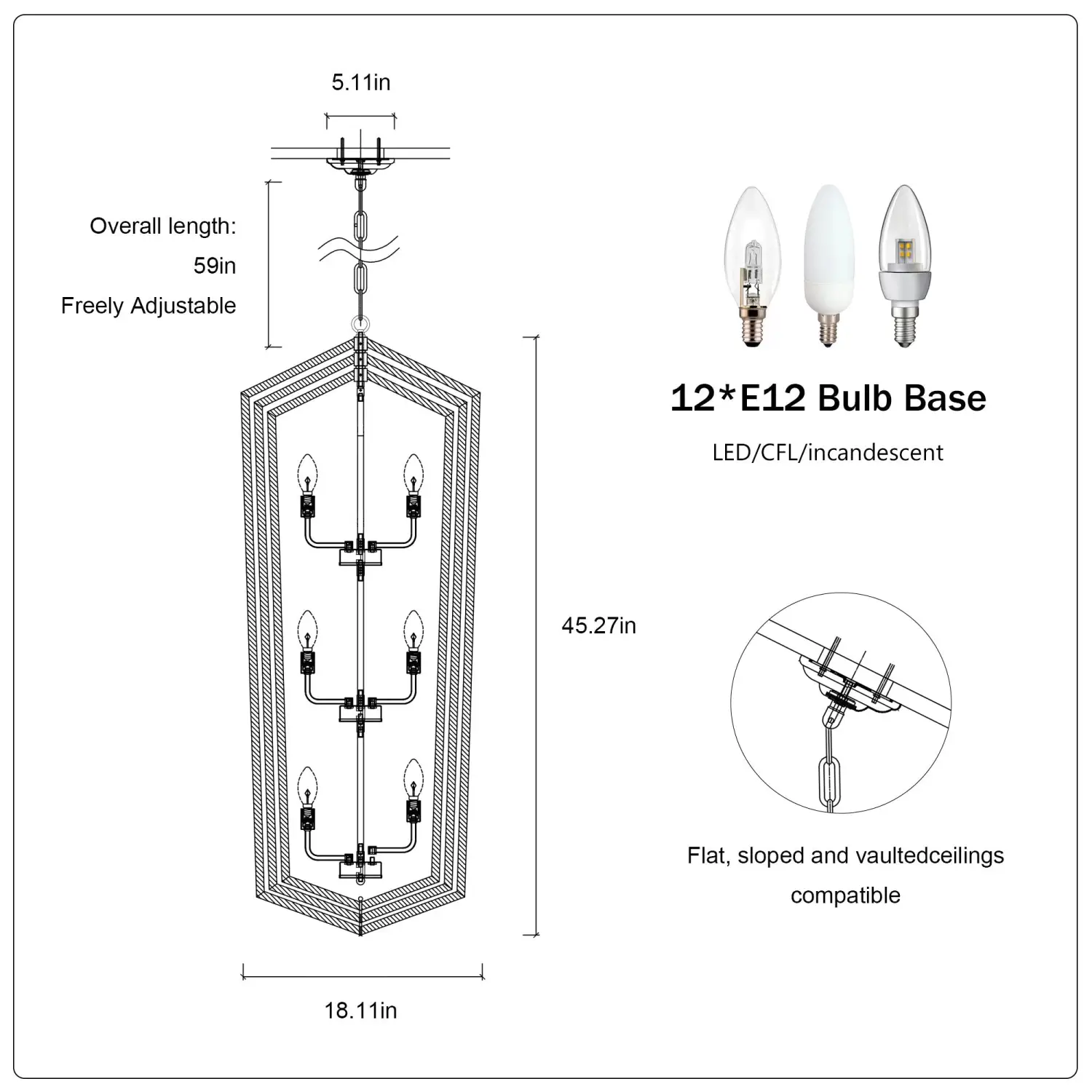 Rustic Modern Hanging Light Living Room with 12 Bulbs and Silver Finish - Image 2