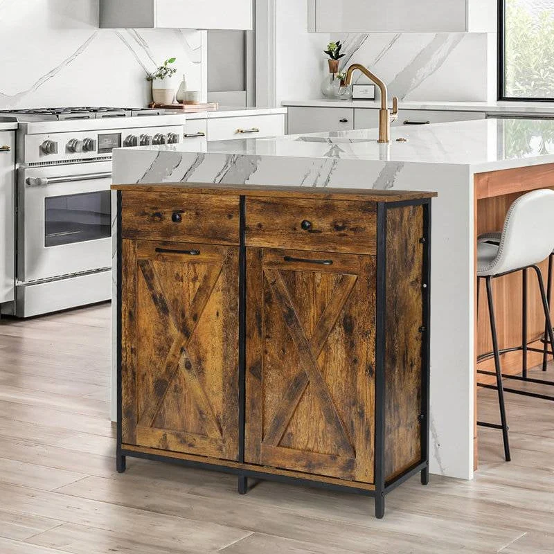 Rustic Multipurpose 2 Drawer / 2 Tilt Out 10gL Kitchen Laundry Trash/Recycle Storage - Image 2