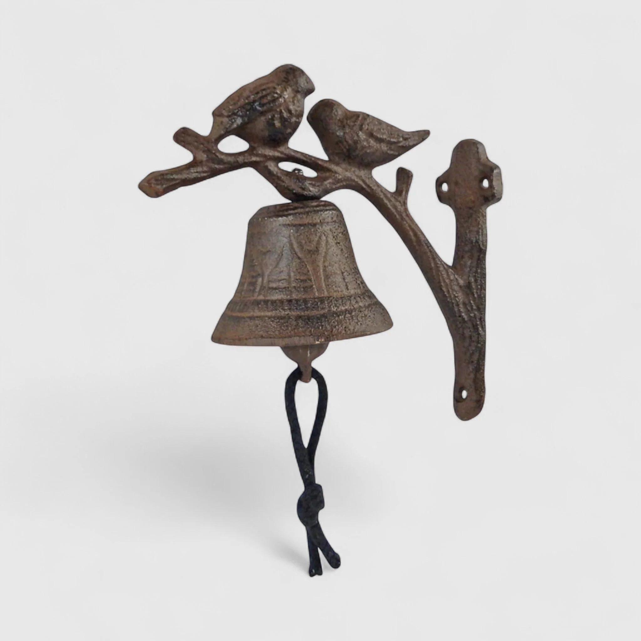 Rustic Nature-Themed Cast Iron Bird Door Bell, Garden Entry Chime - Image 2