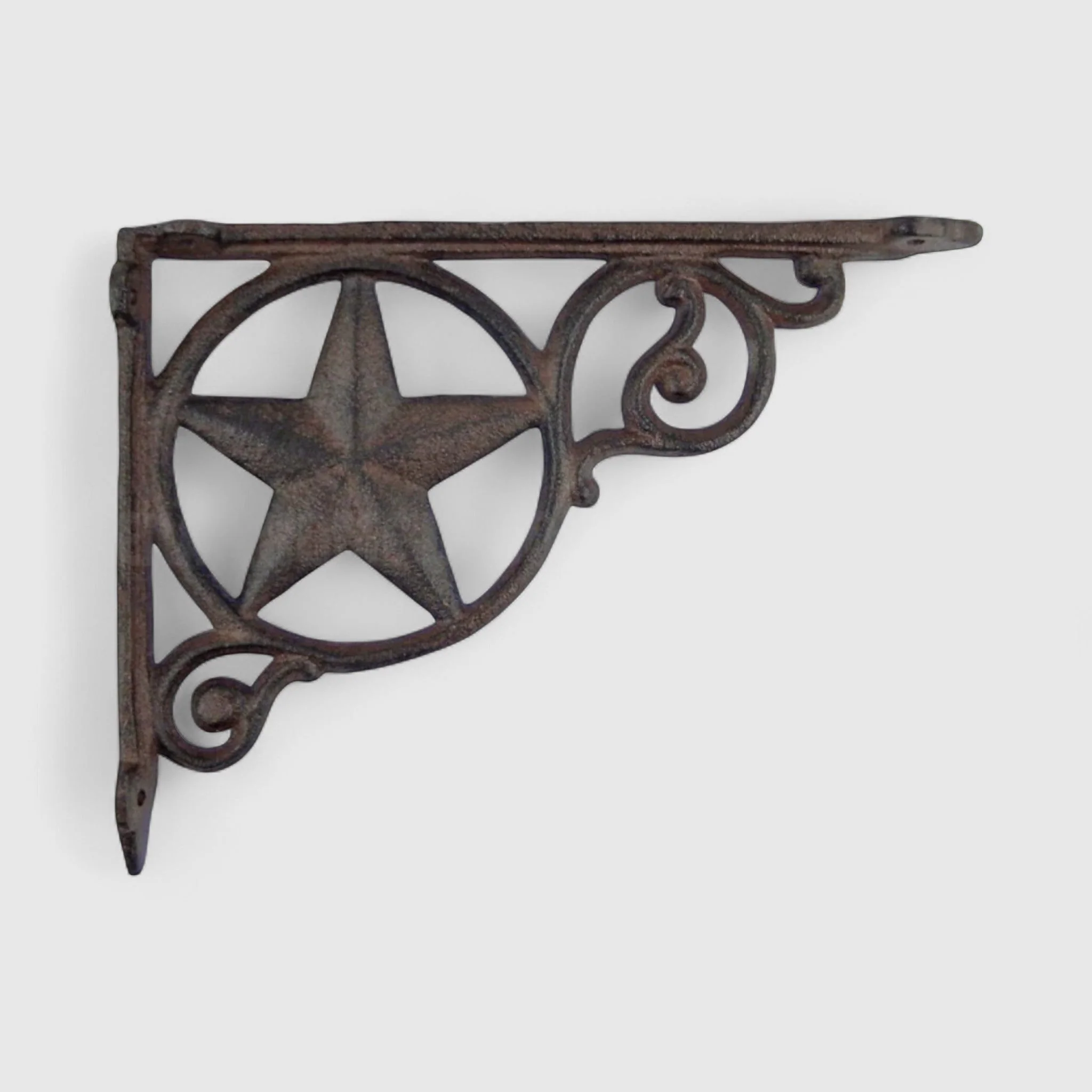 Rustic Star-Themed Cast Iron Bracket, Western Shelf Support Accent - Image 2