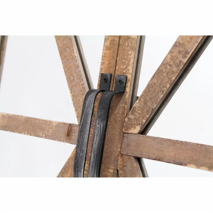 Rustic Vintage Faux Barn Doors Farmhouse Wall Mirror - Image 4