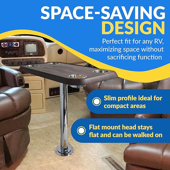 RV Side Tables | RV End Tables - Table Set - 6" Floor Plate System, Cocktail Design (6 colors) - Image 5