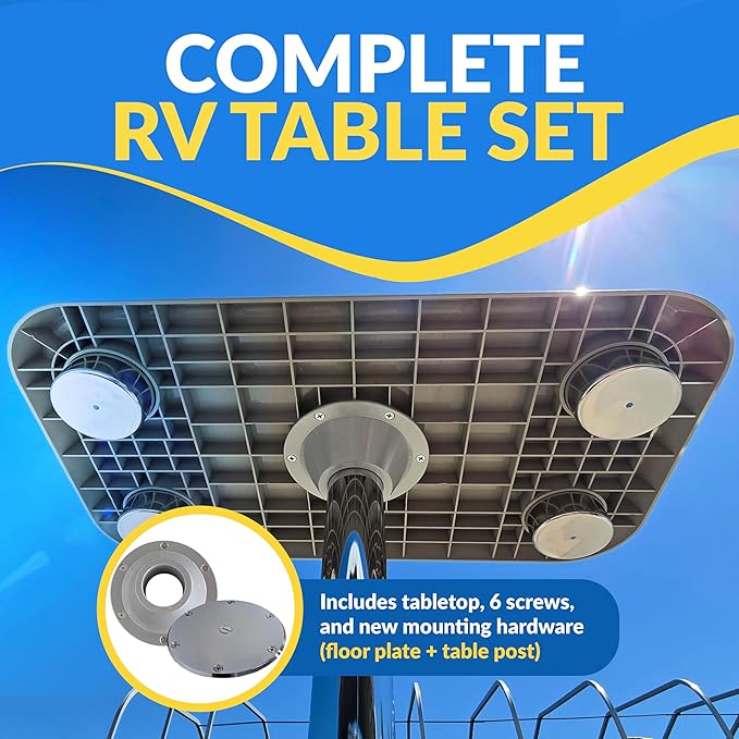 RV Side Tables | RV End Tables - Table Set - 6" Floor Plate System, Cocktail Design (6 colors) - Image 6