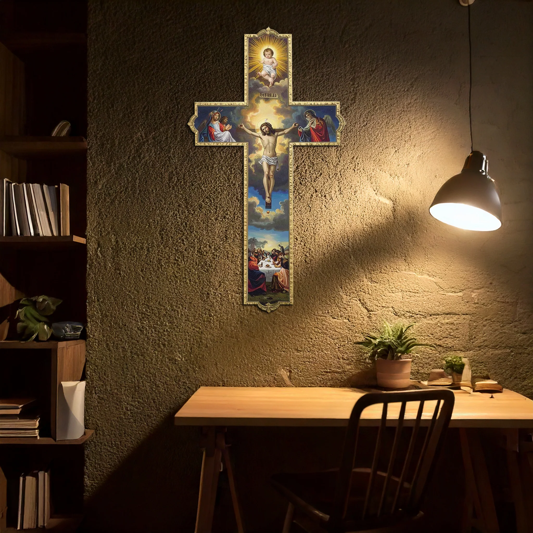 Sacred Cross Metal Wall Art – Christian UV Printed Religious Decor-KAFUVM011 - Image 8