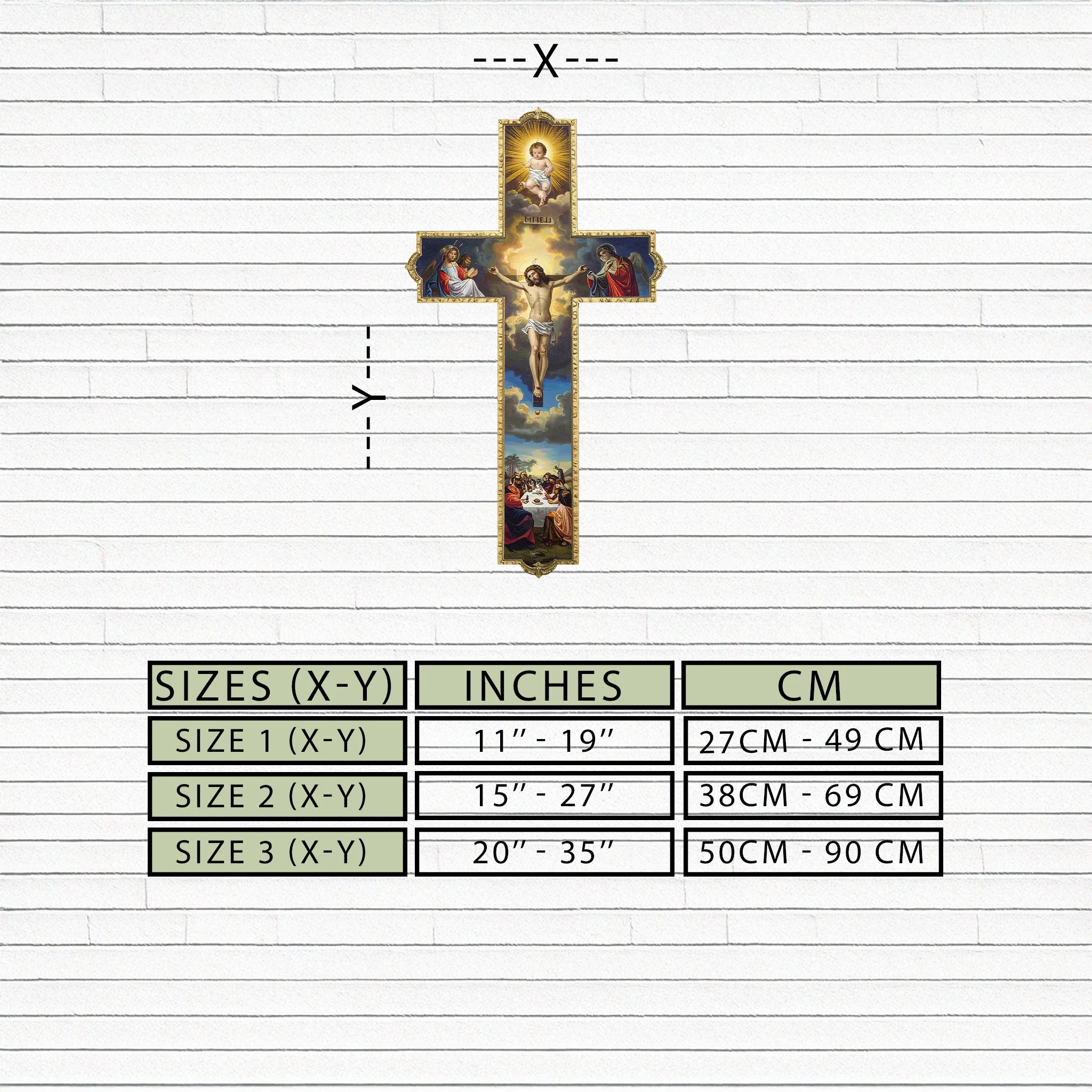 Sacred Cross Metal Wall Art – Christian UV Printed Religious Decor-KAFUVM011 - Image 9