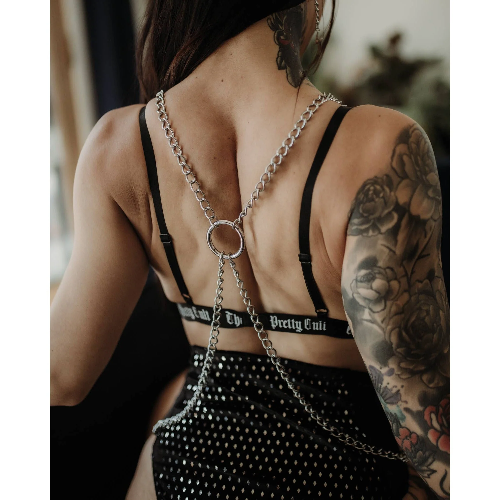 Sacrifiant Harness Body Jewelry | Silver Metal Chain Fashion Harness Accessory - Image 3