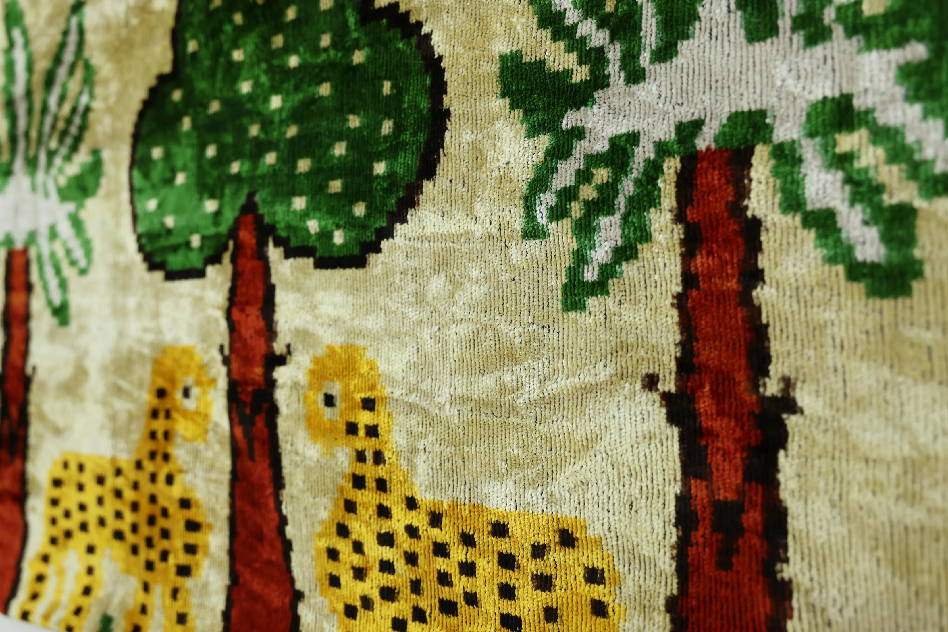 Safari Scene Silk Velvet Pillow 16x24 Handmade Luxury Cushion - Image 2