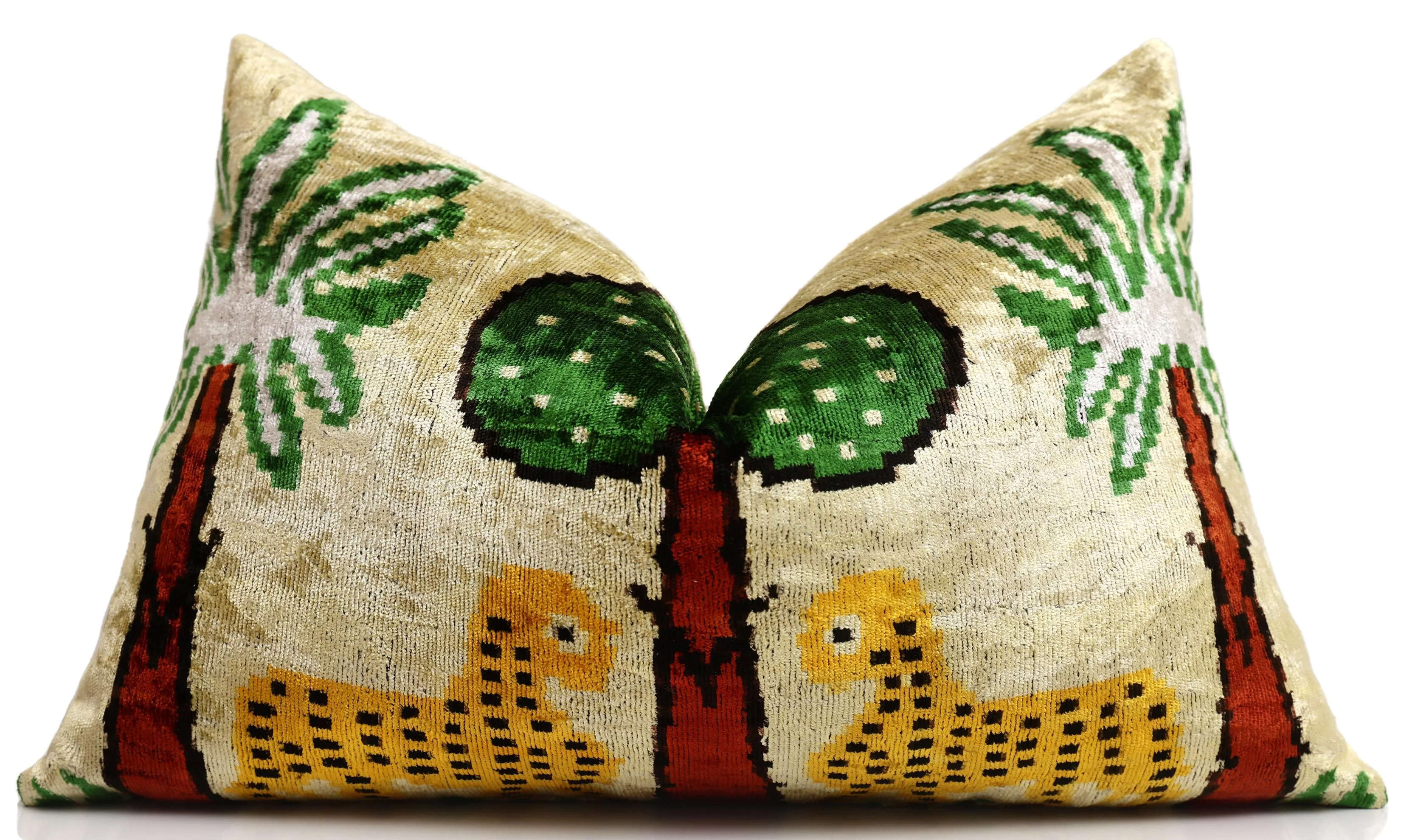 Safari Scene Silk Velvet Pillow 16x24 Handmade Luxury Cushion - Image 5