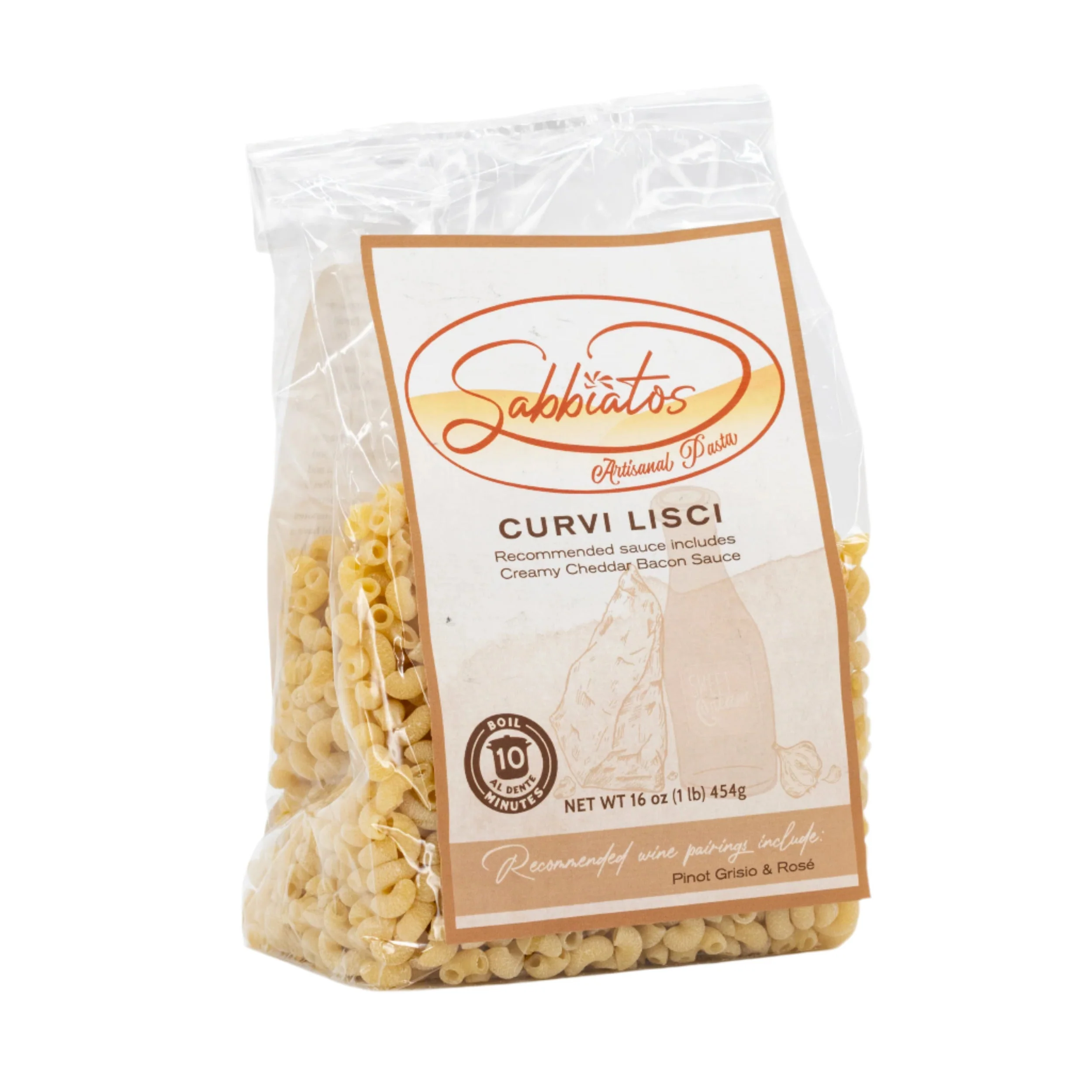 SALE CLOSE DATED | Curvi Lisci Pasta | 16 oz | Sabbiatos - Image 2