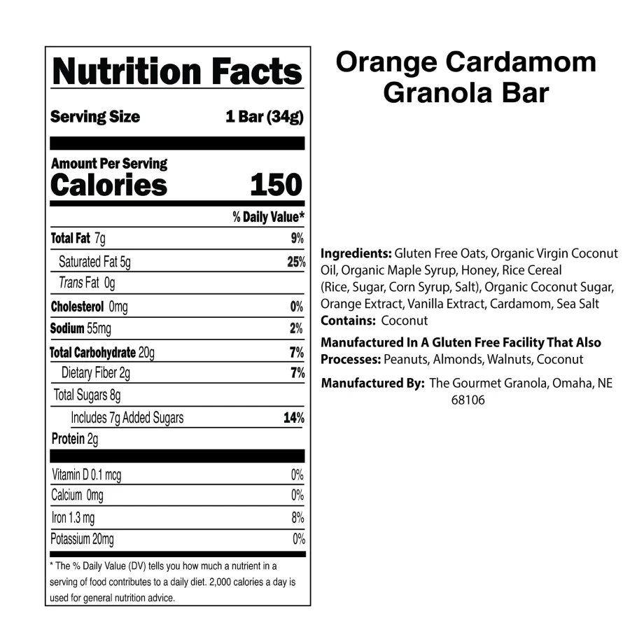 SALE PAST DATED | Orange Vanilla Granola Bars | Pack of 6 | Gluten, Dairy, & Soy Free | The Gourmet Granola - Image 5
