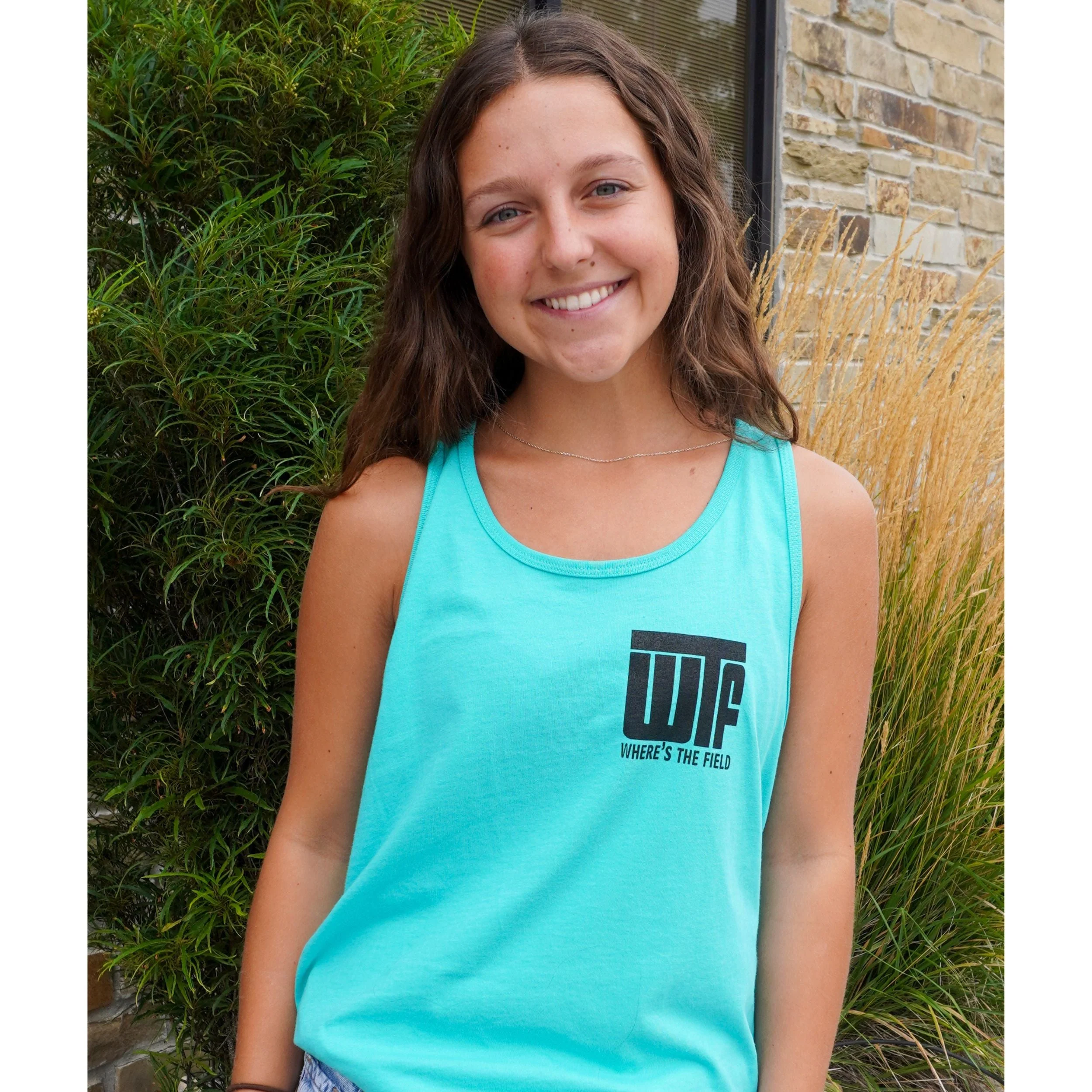 SALE | WTF (Where's The Field) Tank Top | Teal | Multiple Sizes | Screen Machine - Image 4