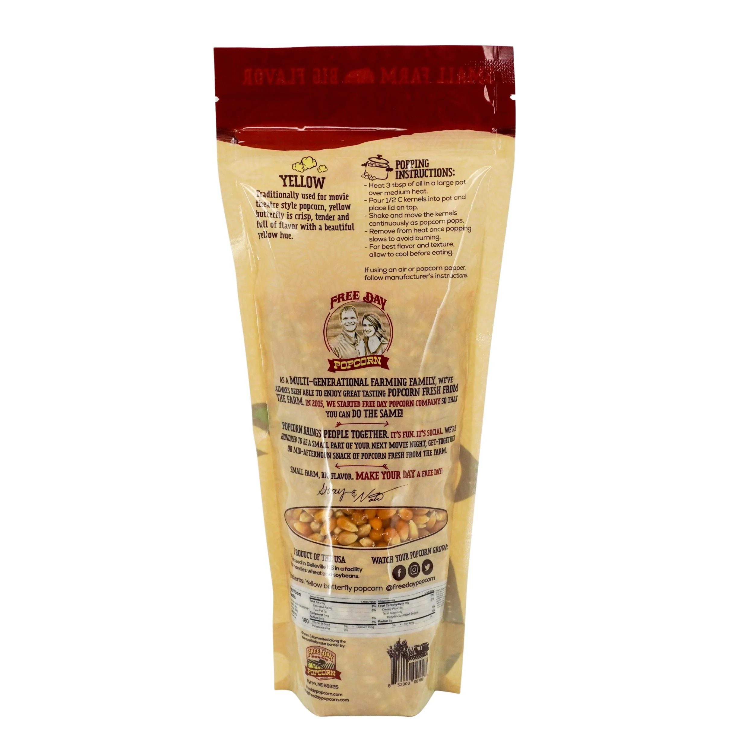 SALE | Yellow Butterfly Un-Popped Popcorn | 1 lb | Non-GMO | Free Day Popcorn - Image 2